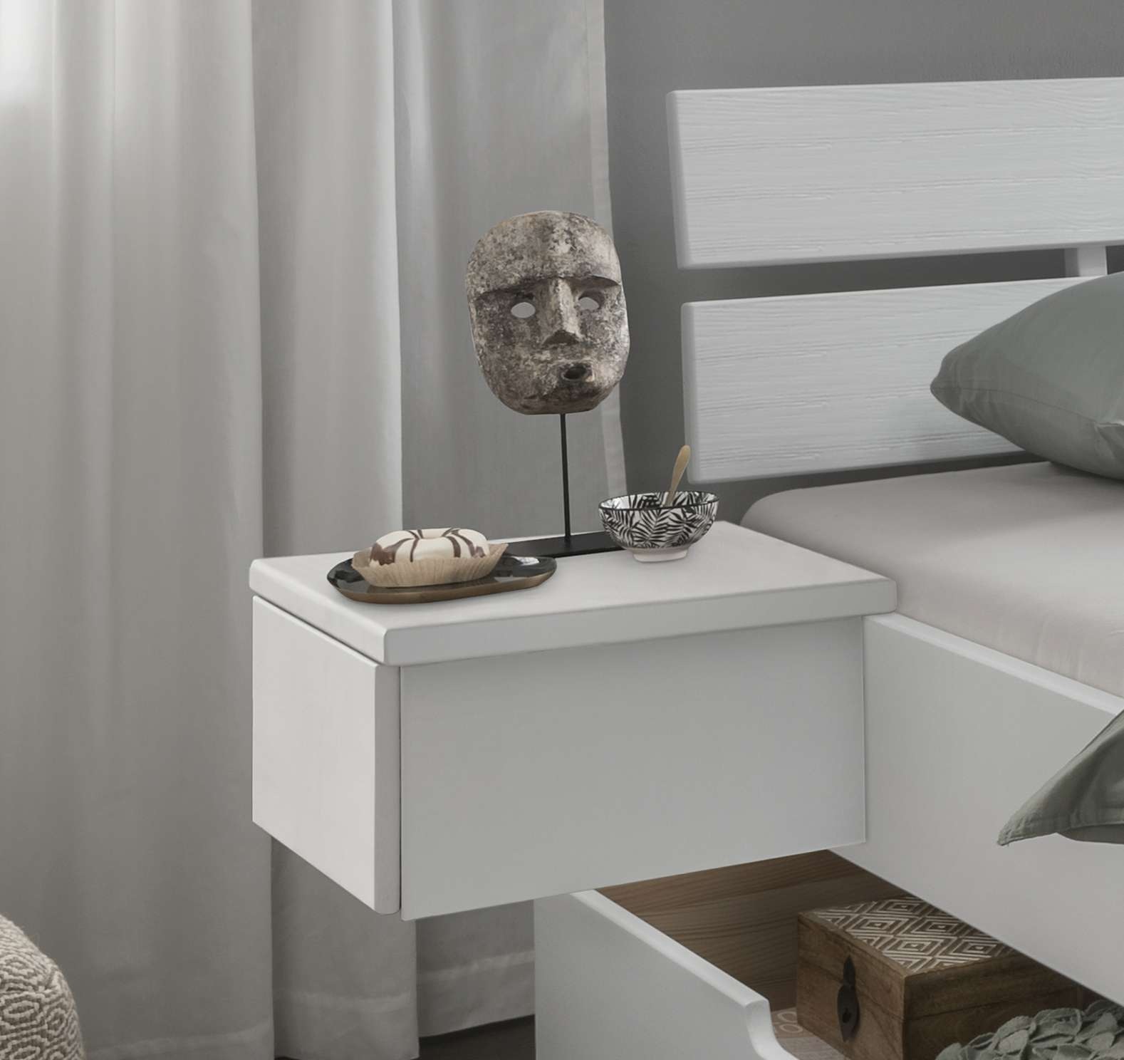 Home affaire Nachttisch "Progress Bettablage Links, Hängeschrank, Nachtkons günstig online kaufen