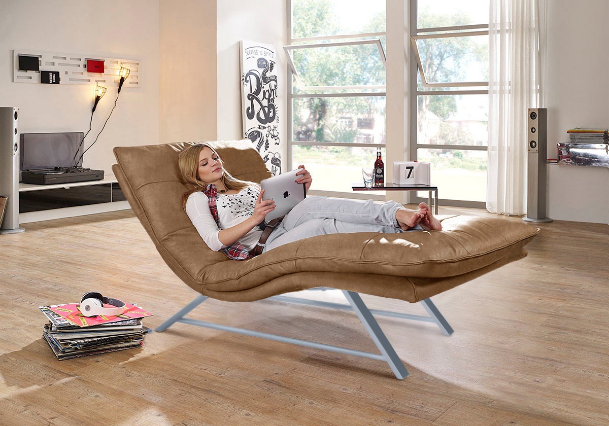 W.SCHILLIG Relaxliege »daily dreams«, in Waffelkissen-Optik, wahlweise mit Motor, Kufengestell, in 2 Breiten