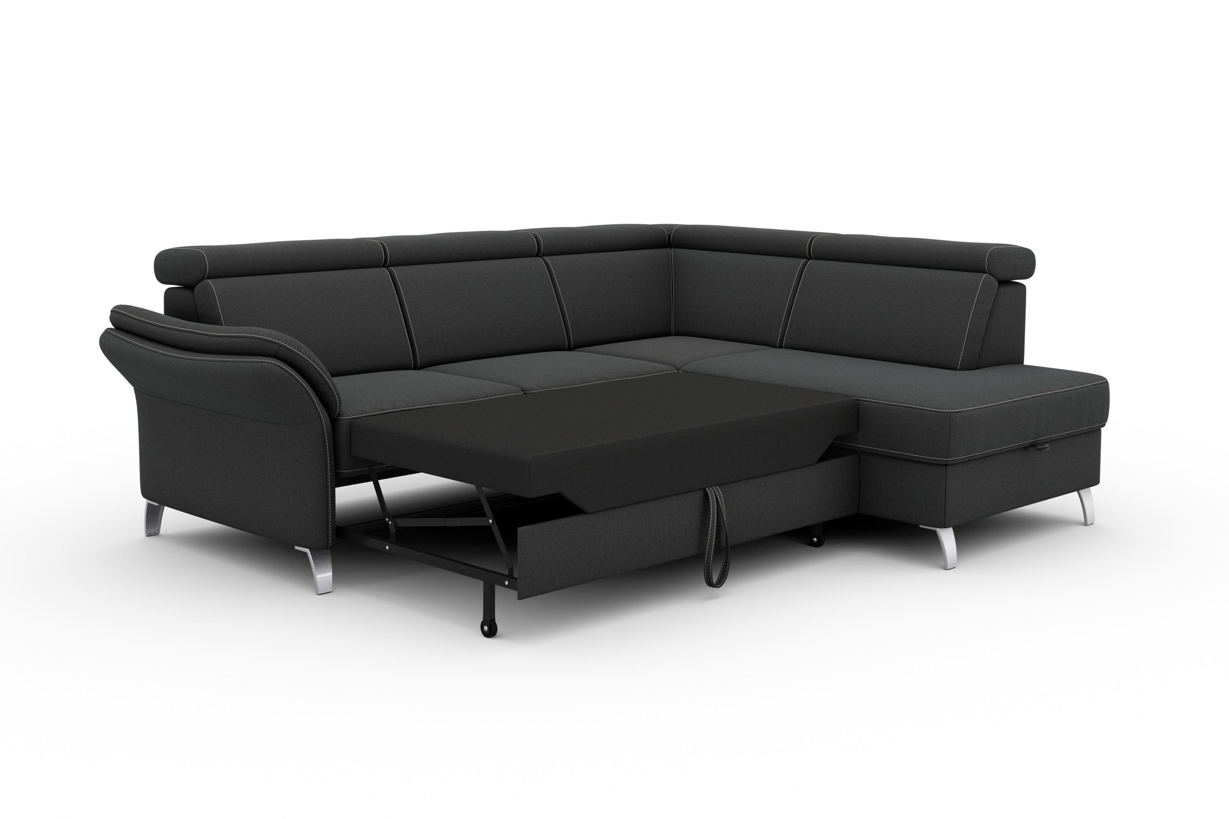 sit&more Ecksofa »Vincenzo L-Form«, inklusive Kopfteilverstellung, wahlweise mit Bettfunktion, Bettkasten