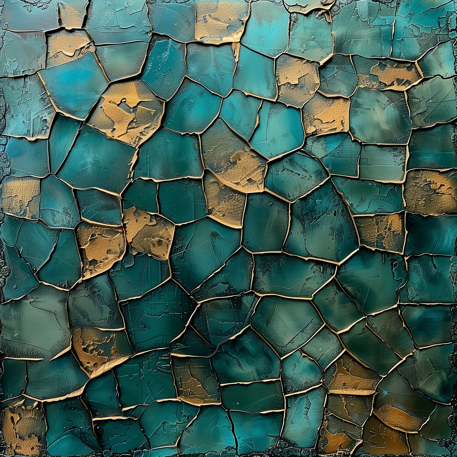 queence Acrylglasbild »Mosaik in Türkis«, Abstrakt-Abstrakte-Formen-Gemälde günstig online kaufen