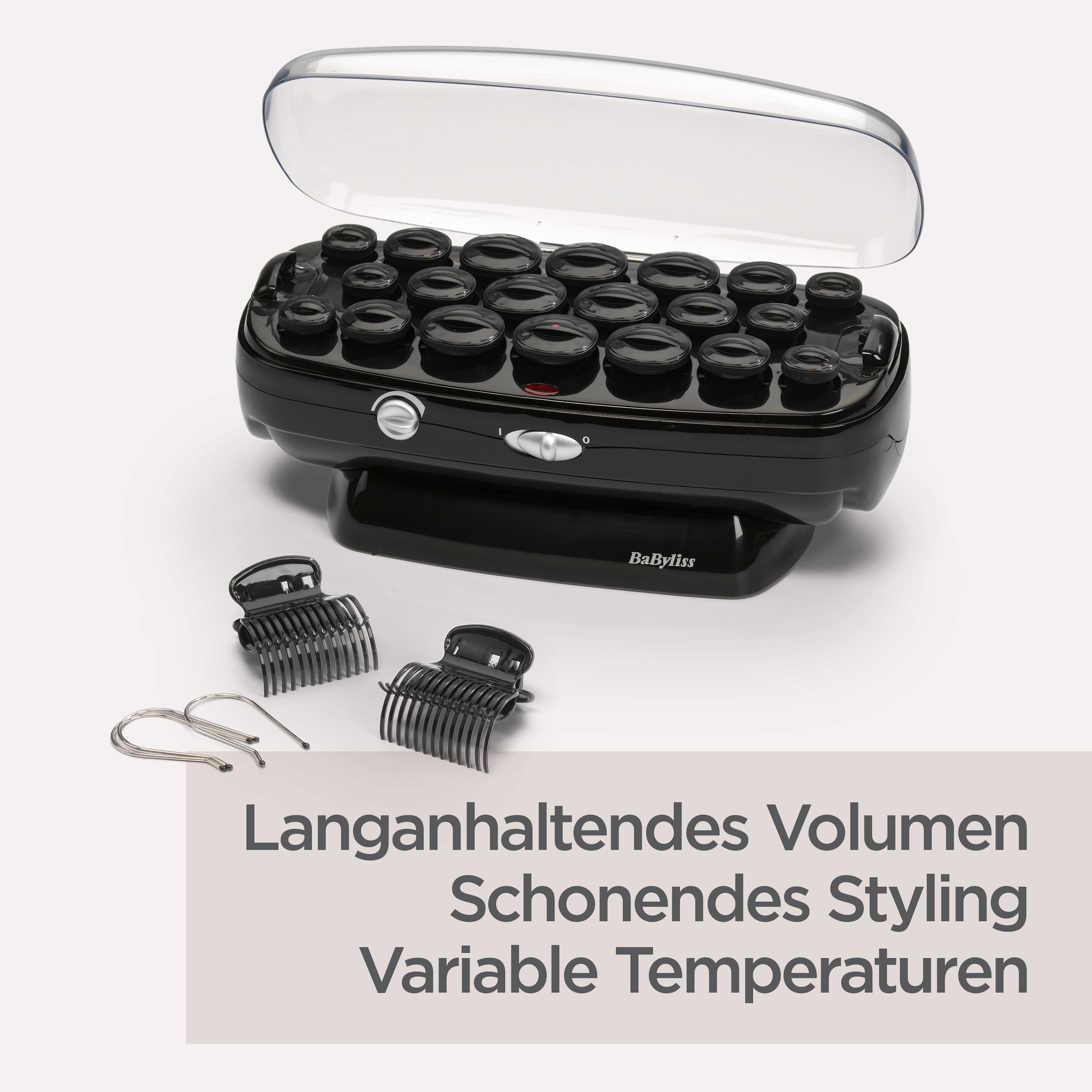BaByliss Heizwickler »BaByliss Thermo Ceramic Rollers Heizwickler-Set, Lockenwickler, RS035E« 20 Soft-Touch-Keramikwickler mit Ionen-Technologie, 3 Größen 16mm-22mm