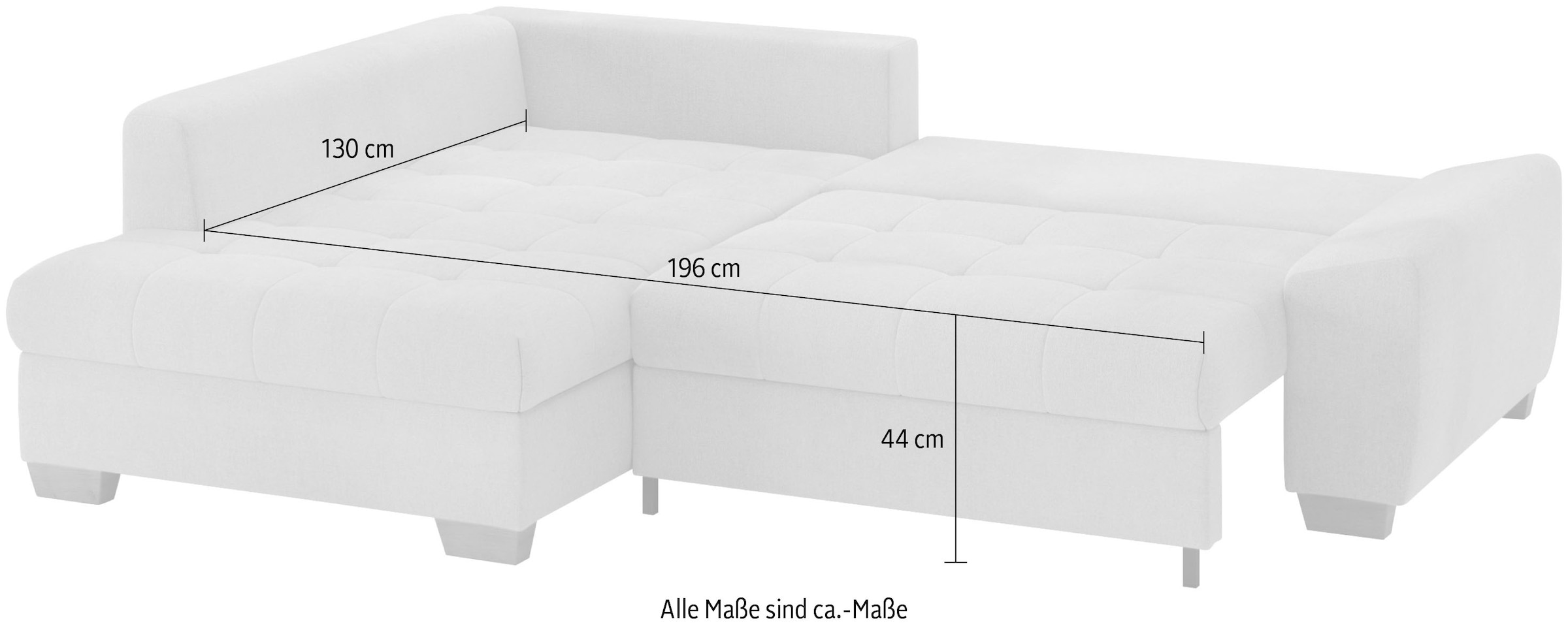 Mr. Couch Ecksofa »Nikita II, L-Form«, Wahlweise mit Bettfunktion, Bettkasten & RGB-LED-Beleuchtung