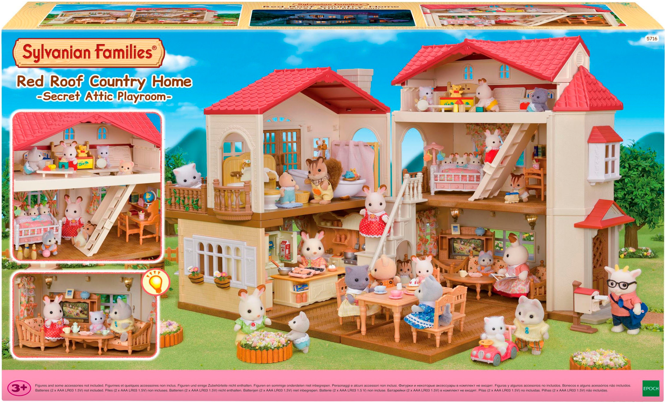 Sylvanian Families Spielwelt »Stadthaus mit Dachzimmer (5708)«, mit Licht