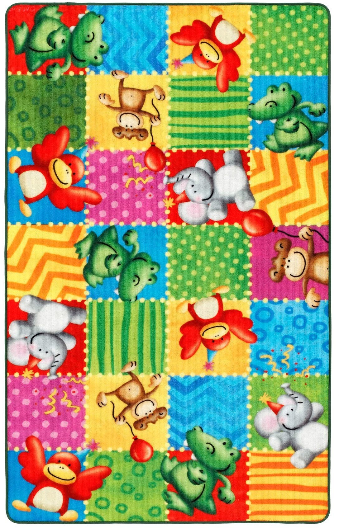 Böing Carpet Fußmatte »Lovely Kids LK-5«, rechteckig, 2 mm Höhe, Schmutzfangmatte, Druckteppich, Motiv Zootiere, Kinderzimmer