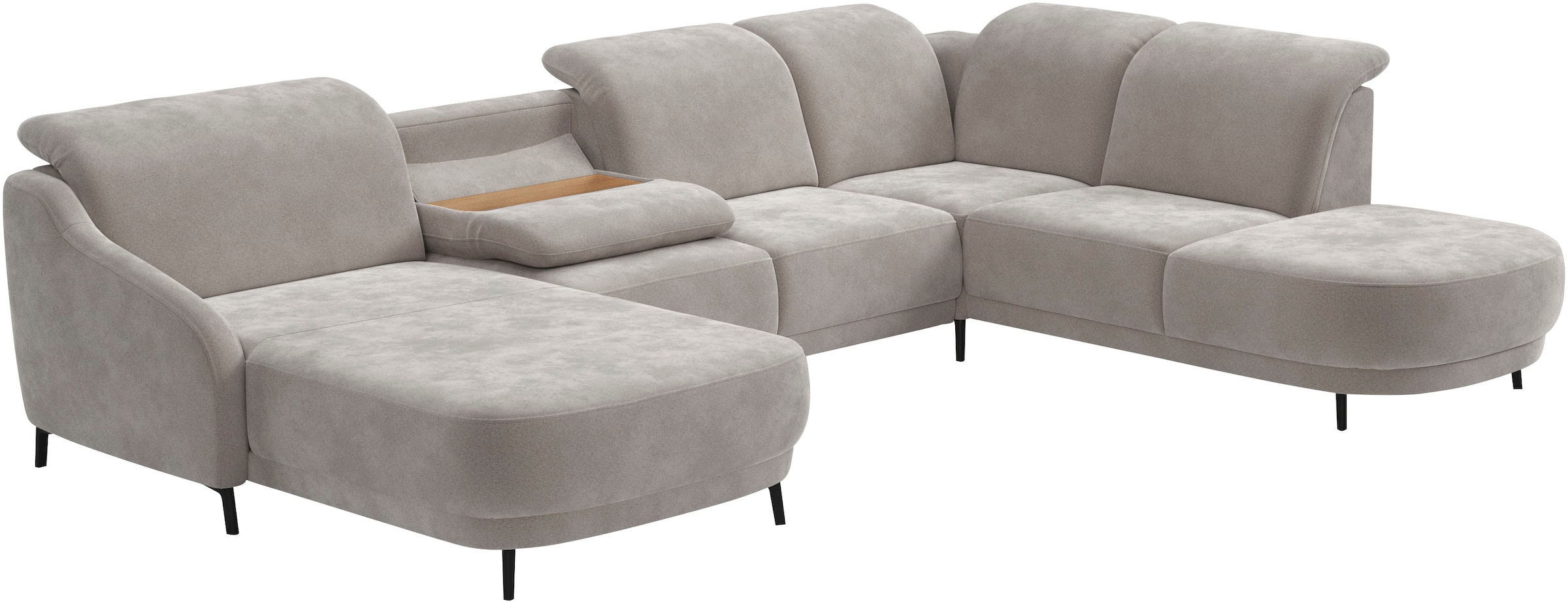 sit&more Wohnlandschaft »Blues U-Form«, inkl. Kopfteilverstellung, wahlweise mit Klapptisch und USB