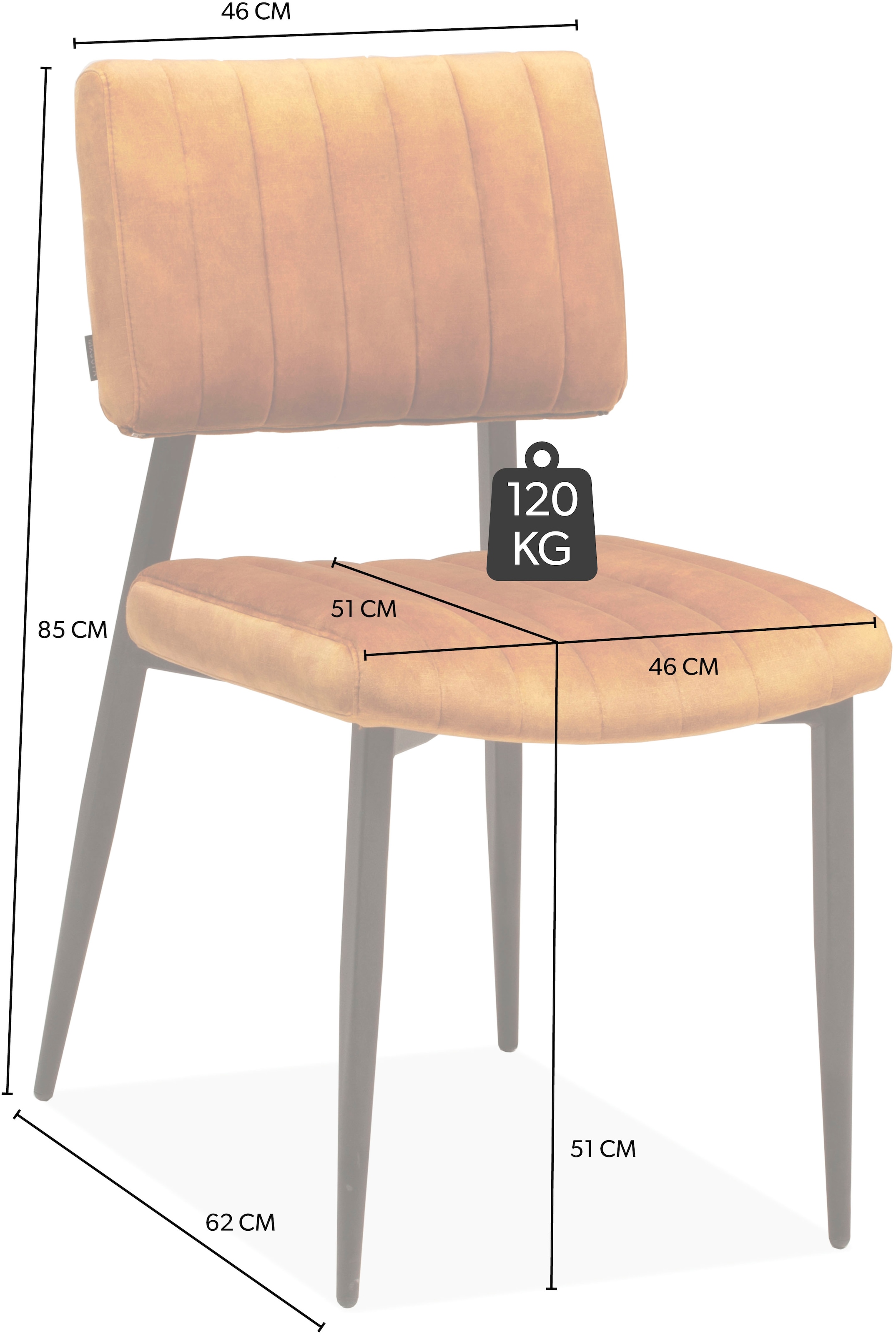 OMG Design Esszimmerstuhl »Ivan«, (Set), 2 St., Stoff, pflegeleichter Samtvelour Bezug, Küchenstuhl