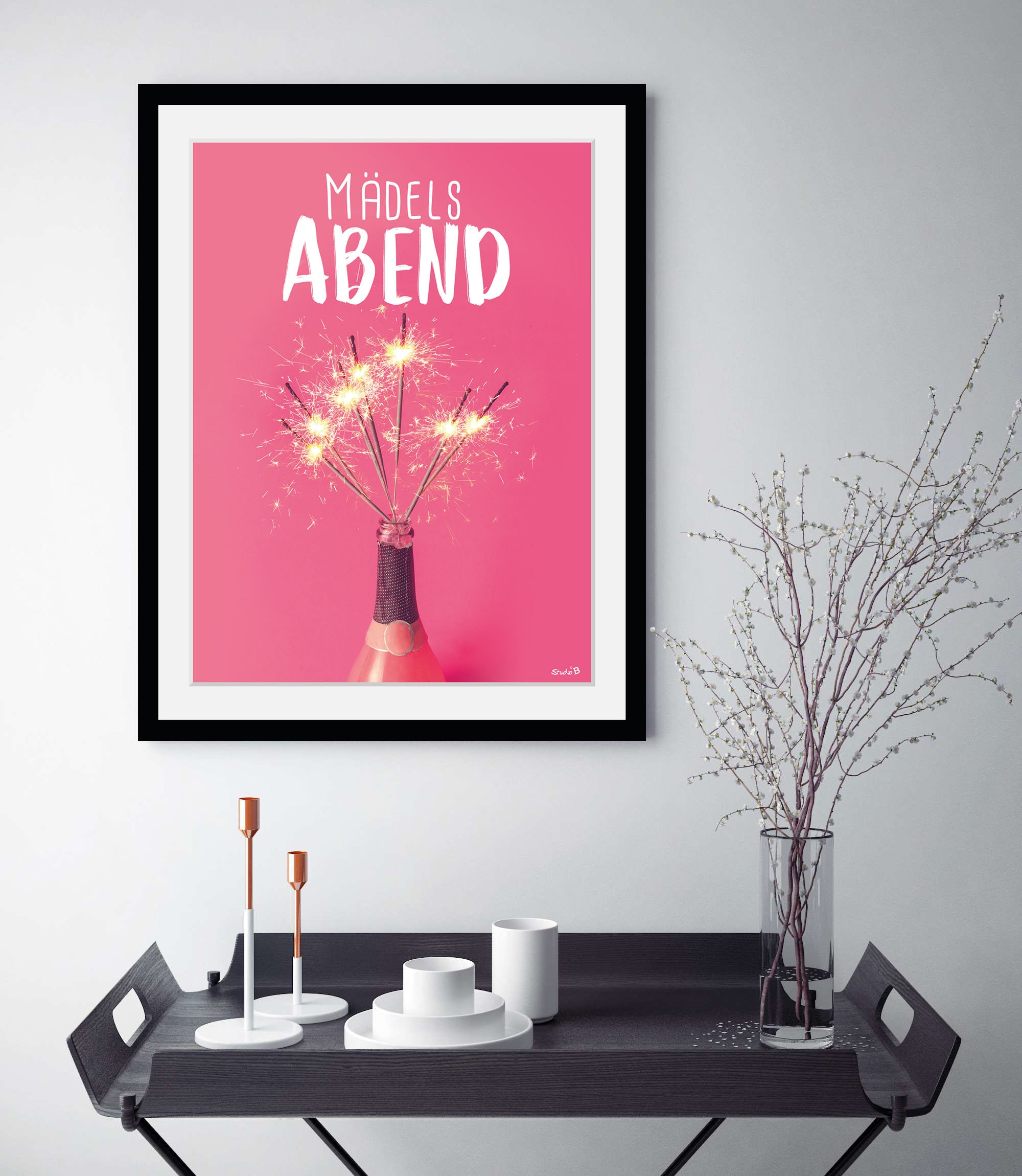 queence Bild »Mädelsabend«, Mädchen-Sprüche & Texte-Wein-Wein Bilder-Schrif günstig online kaufen