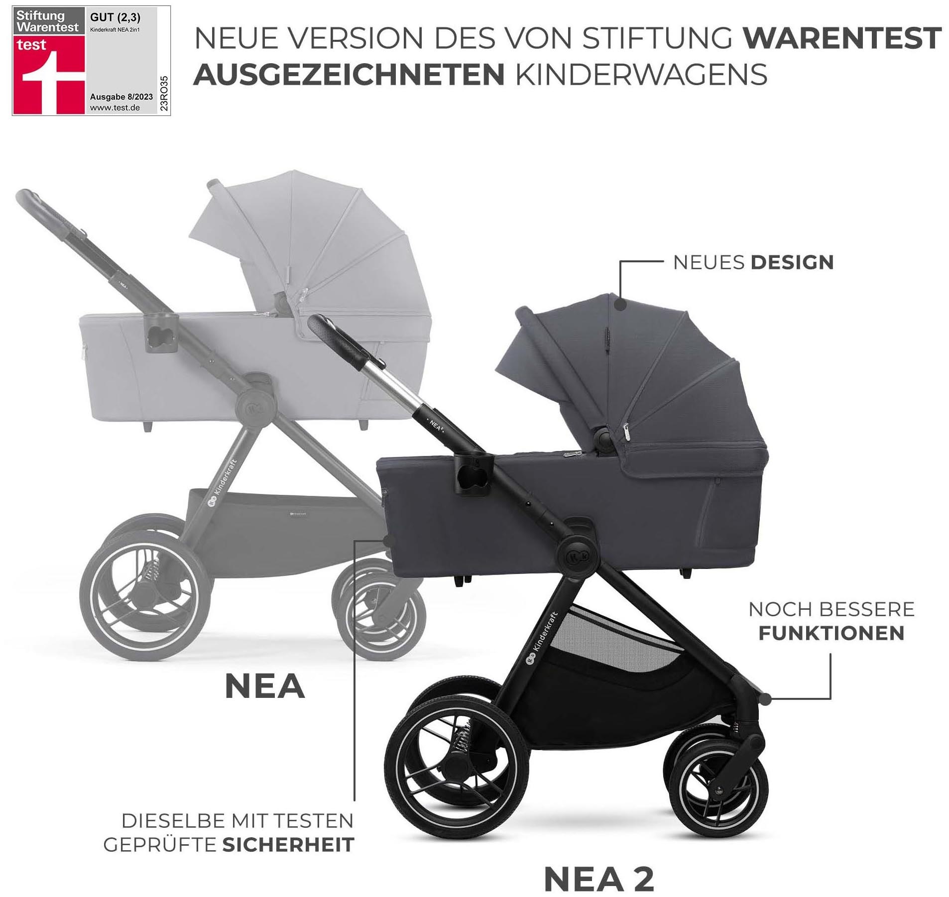 Kinderkraft Kombi-Kinderwagen »NEA 2 2in1« 27 kg