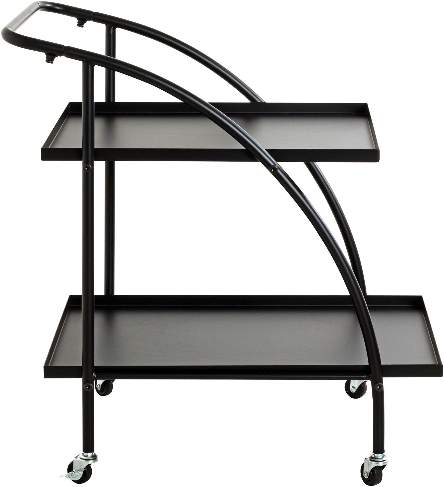 HAKU Servierwagen »Dinett, Kaffeetisch, Küchenwagen, Serviertisch, Teewagen, Trolley« 1 Stk. tlg. rechteckig - aus Metall Schwarz B/T/H 68/42/71 cm