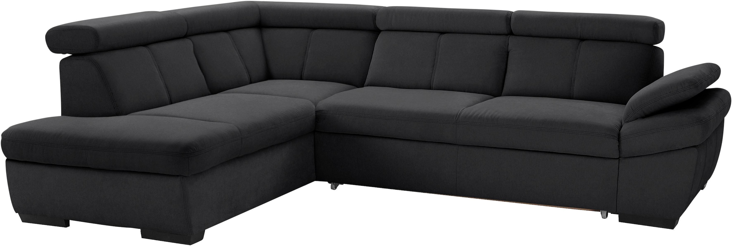 exxpo - sofa fashion Ecksofa »Salerno, klassisch modernes Funktionssofa, hoher Sitzkomfort, L-Form« inkl. Kopf- und Armteilverstellung, wahlweise mit Bettfunktion
