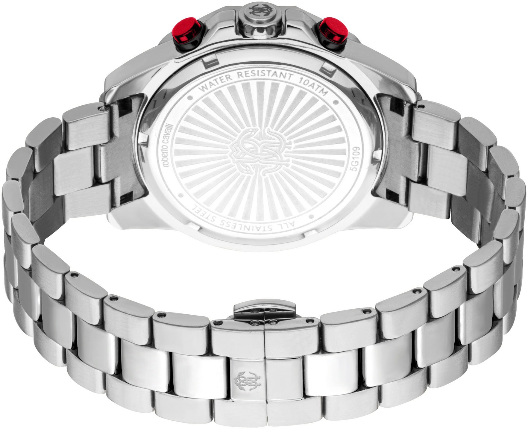 roberto cavalli Chronograph »Uomo Sport III« Quarzuhr, Armbanduhr, Herrenuhr, Edelstahlarmband, analog, Tag