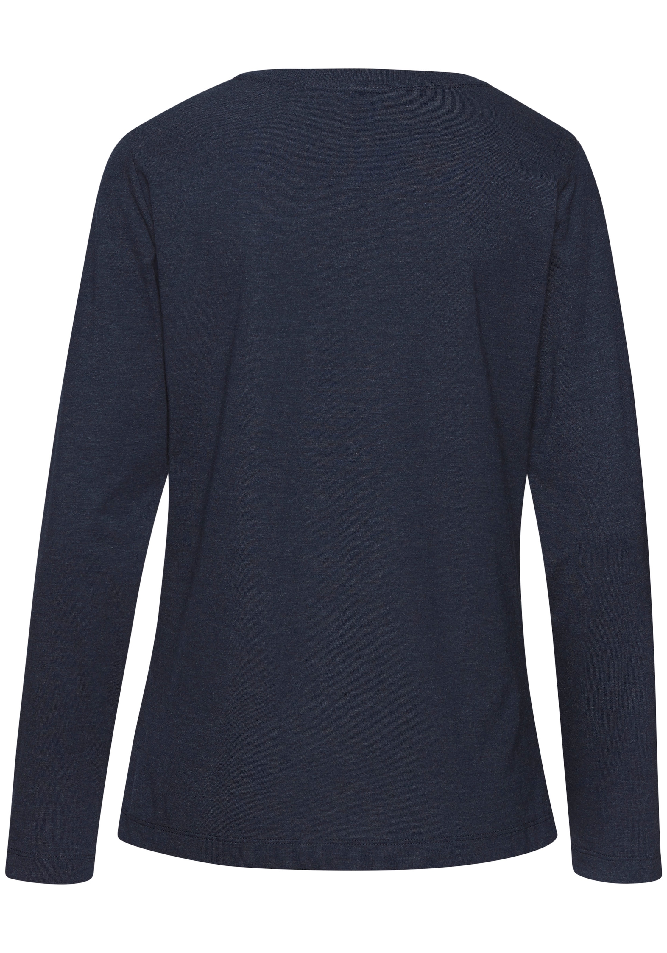 s.Oliver Langarmshirt, mit kleiner Blumen-Stickerei