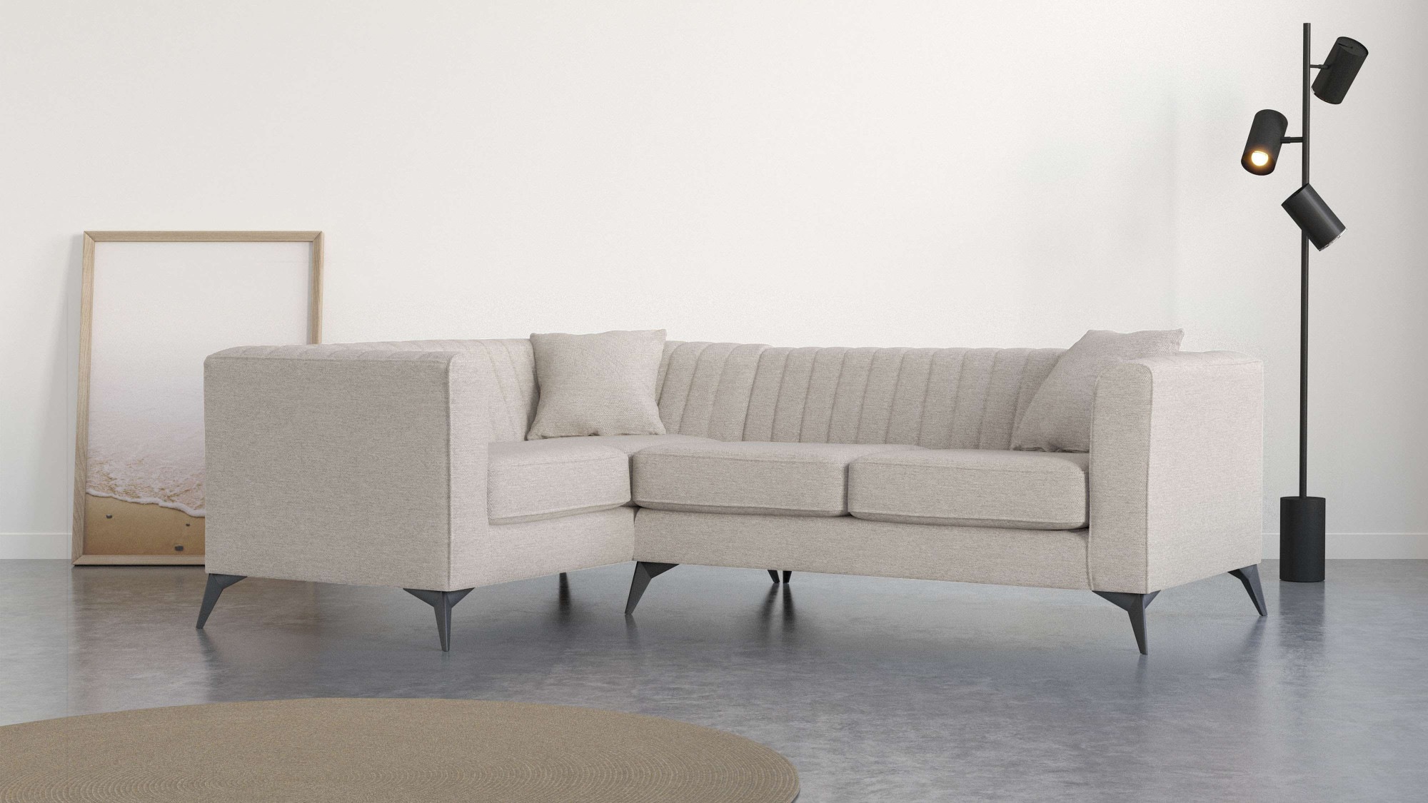 Places of Style Ecksofa »MATTHEW L-Form ideal für kleine Räume, Maße B/T/H: günstig online kaufen