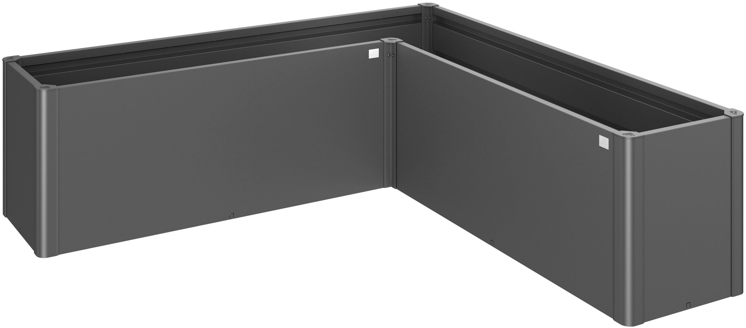 BIOHORT Hochbeet »BELVEDERE L-Form midi 2, verschiedene Farben« 201x201x61 cm, extrem langlebig, aus Metall dunkelgrau-metallic
