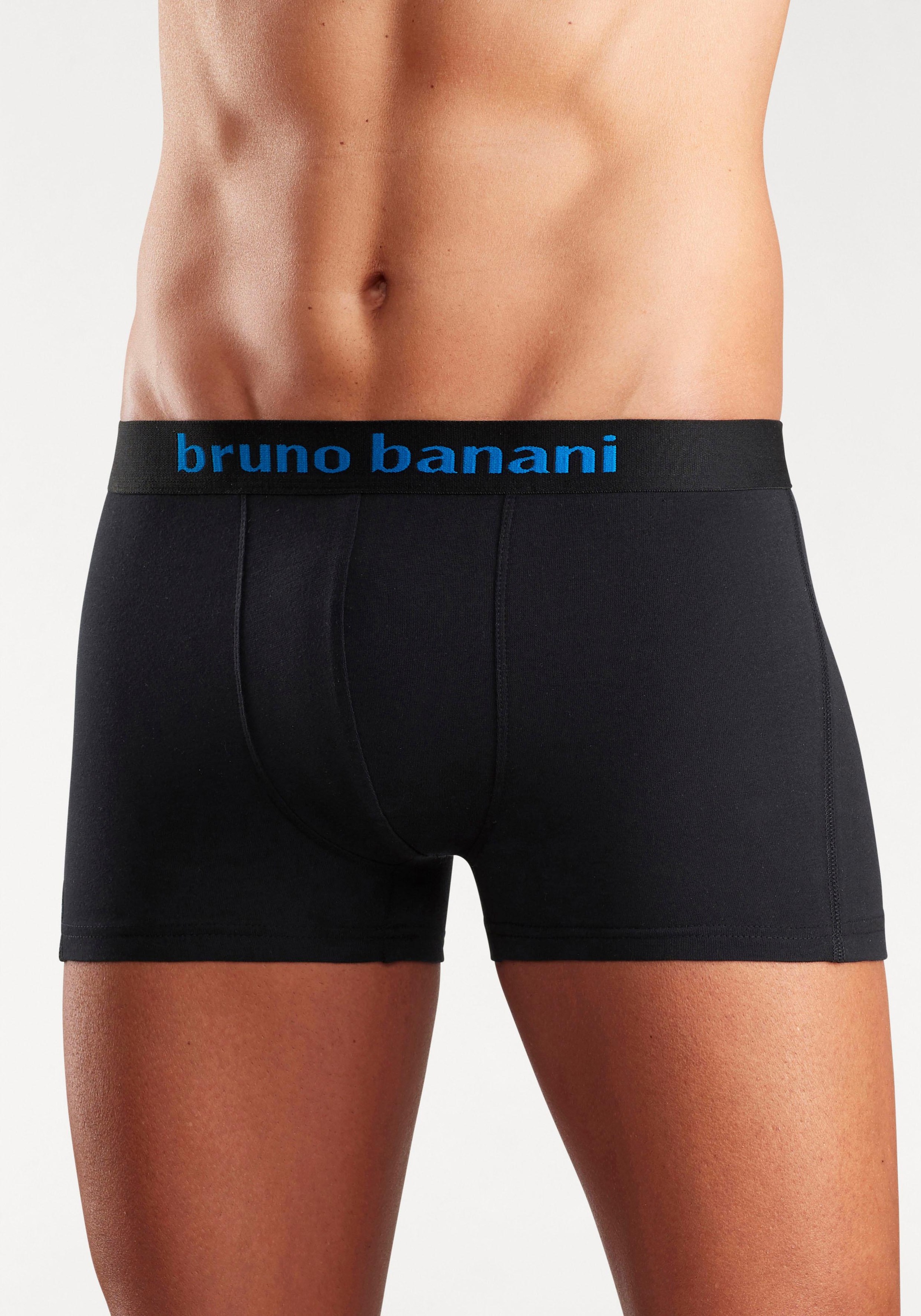 Bruno Banani Boxer »Boxershorts für Herren«, (Packung, 4 St.), mit farbigen Marken-Schriftzug am Bündchen
