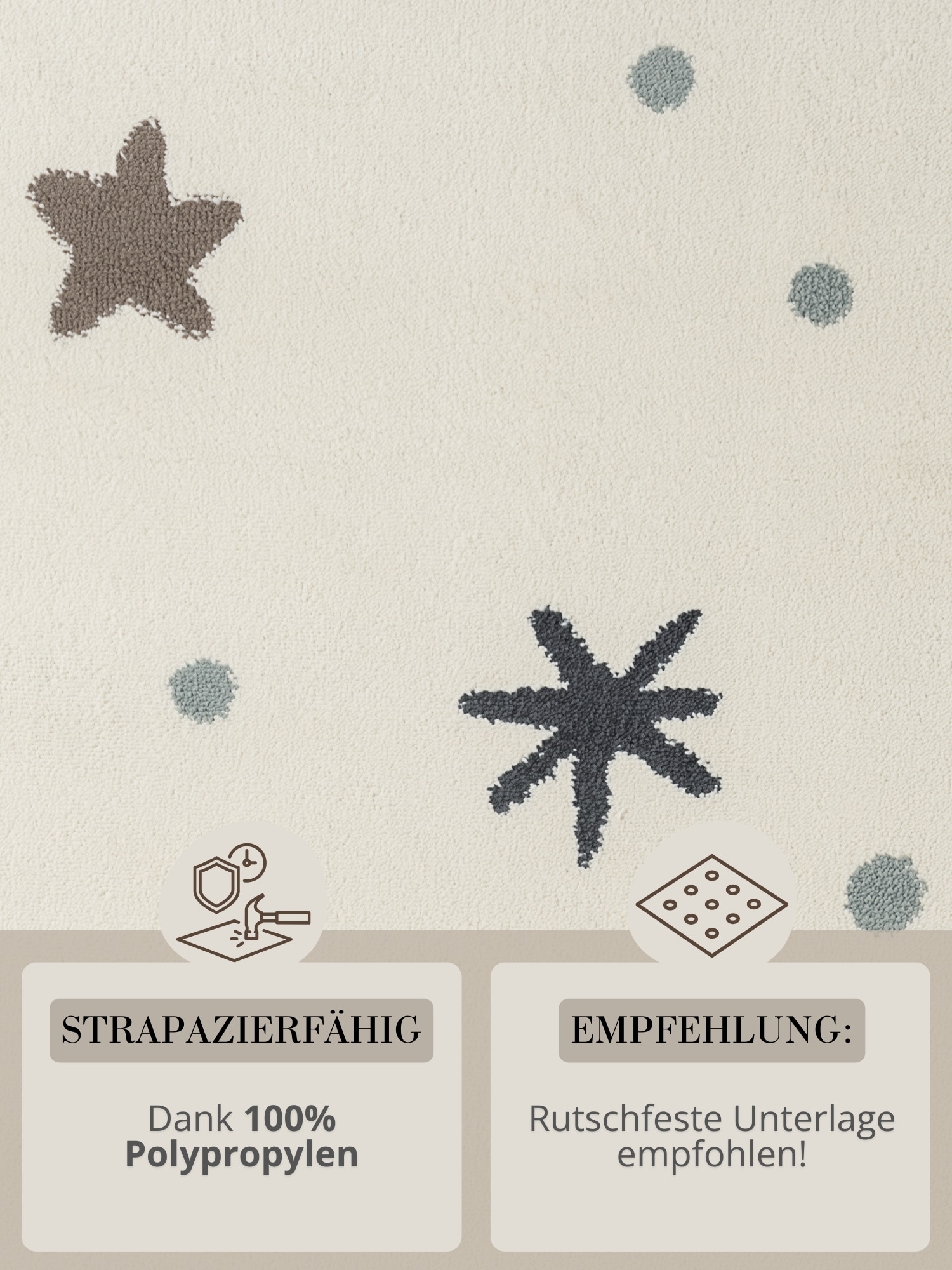 HANSE Home Kinderteppich »Moony« rechteckig 10 mm Höhe Pflegeleicht, Weich, Kinderzimmer, Spielteppich, Spielunterlage