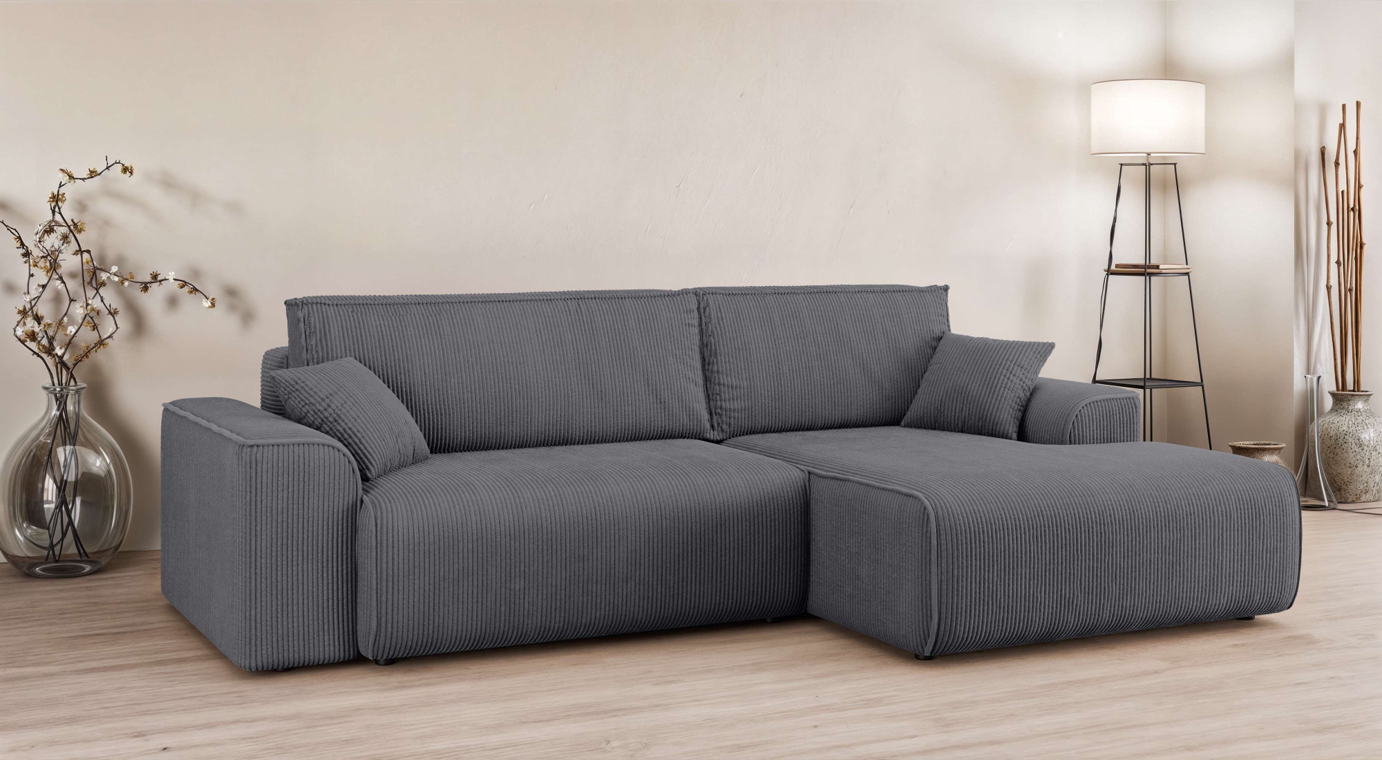 Home affaire Ecksofa »Santenay mit Bettfunktion und Bettkasten, Maße: B/T/H günstig online kaufen