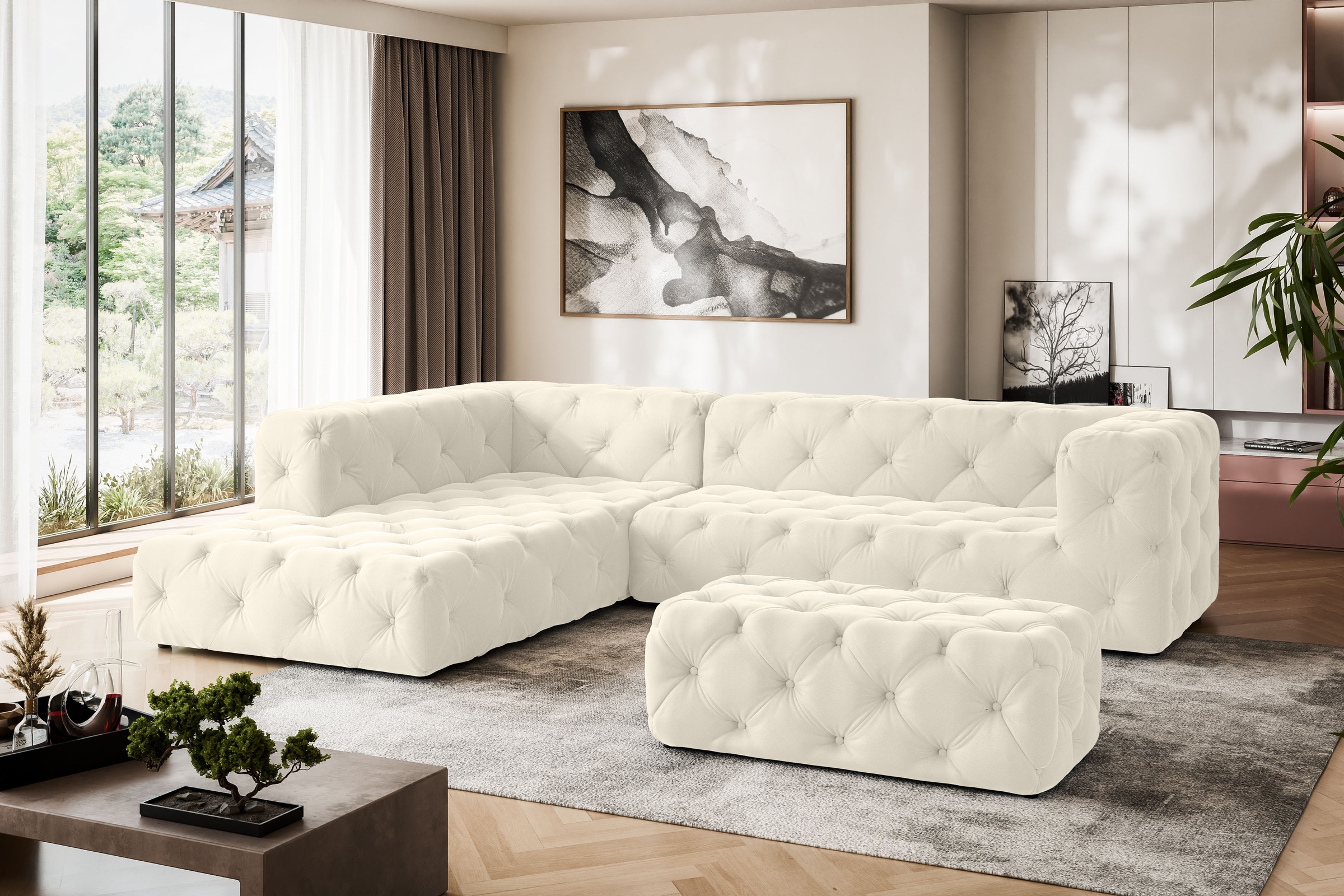 Places of Style Ecksofa »FOLLINA«, L-Form, mit klassischer Chesterfield-Kno günstig online kaufen