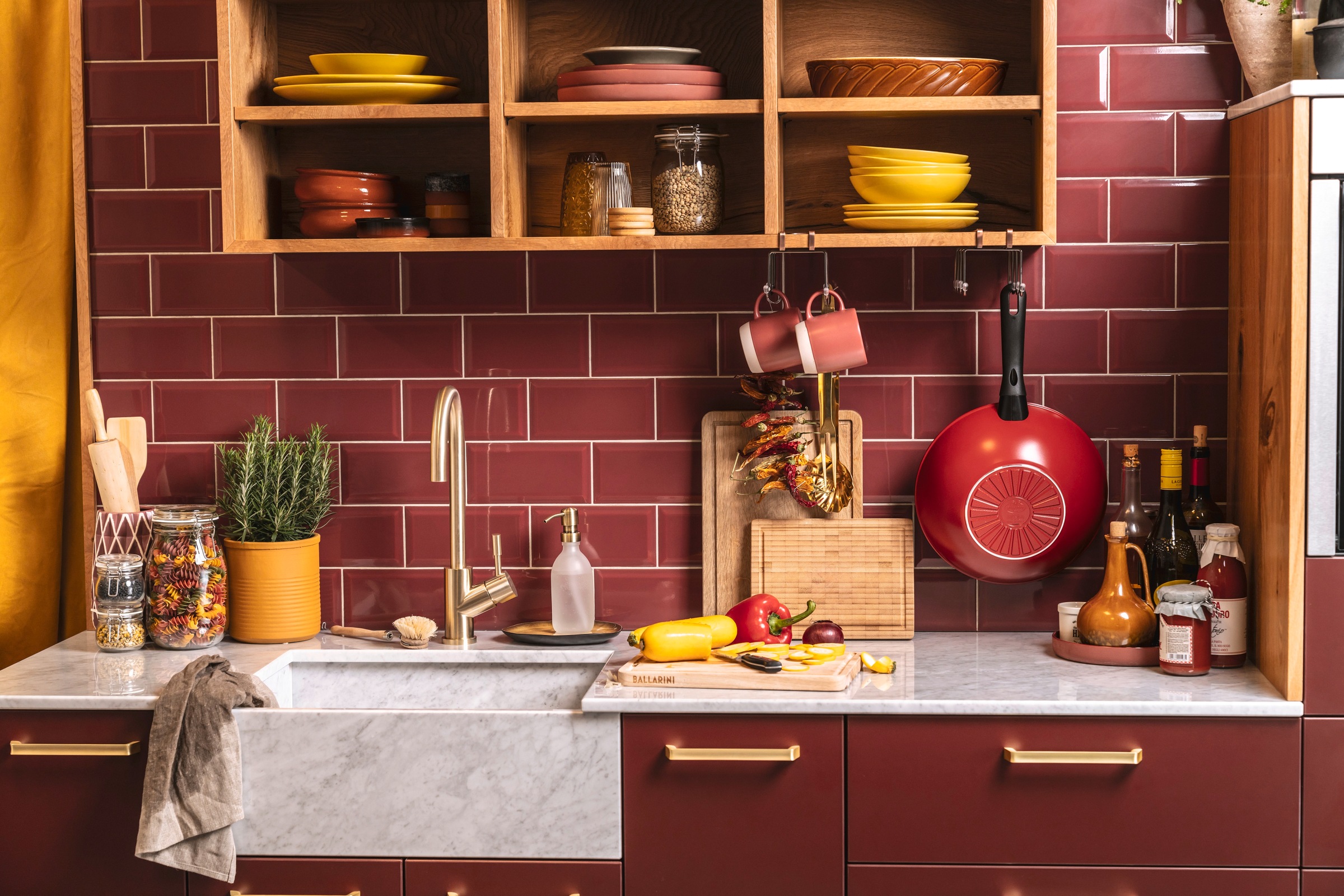 BALLARINI Wok »Caprera«, Aluminium, (1 tlg.), Keramikbeschichtung, Thermopoint, bunt, Made in Italy