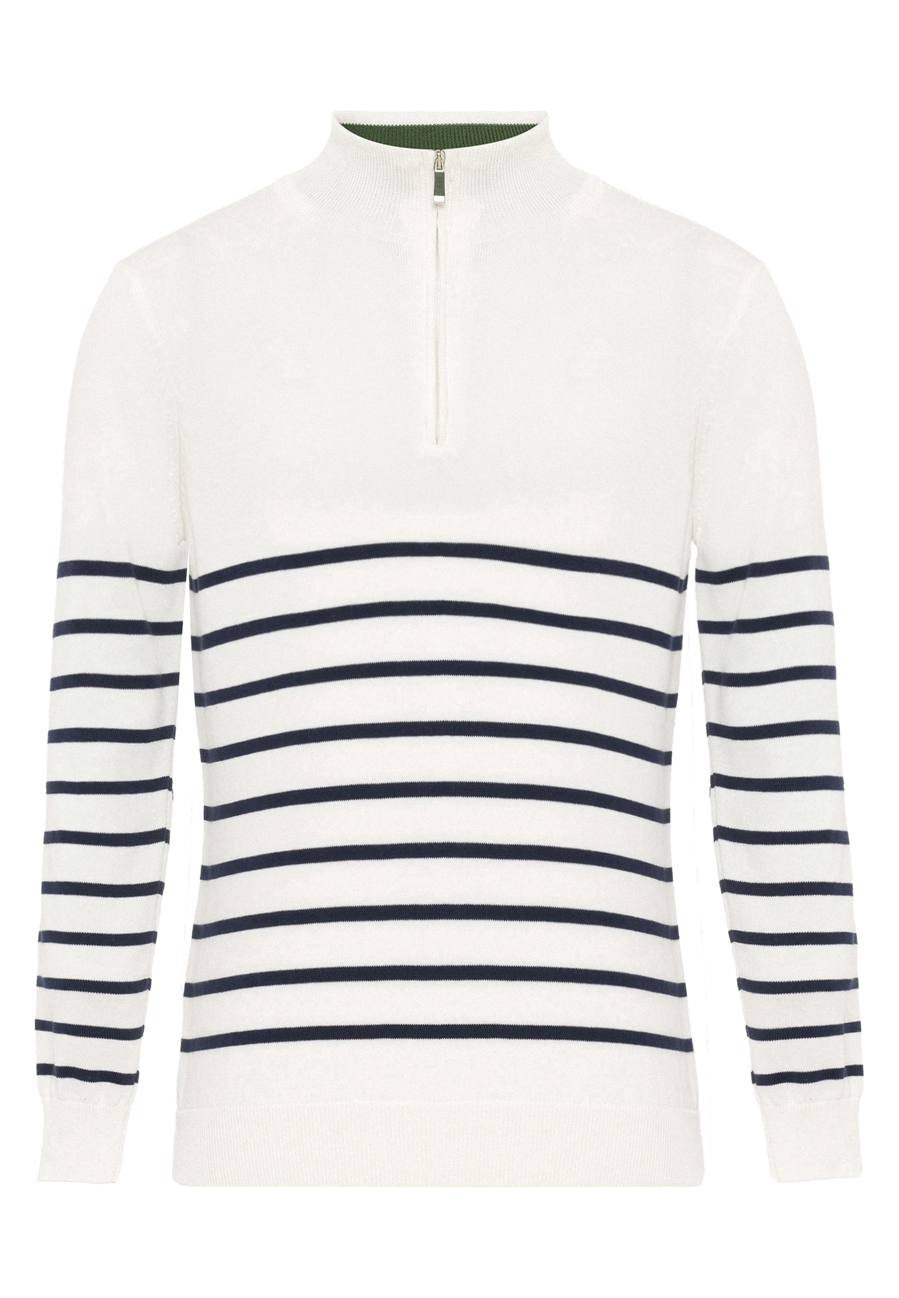 Felix Hardy Stehkragenpullover »Gestreifter Pullover mit halbem Reißverschluss«