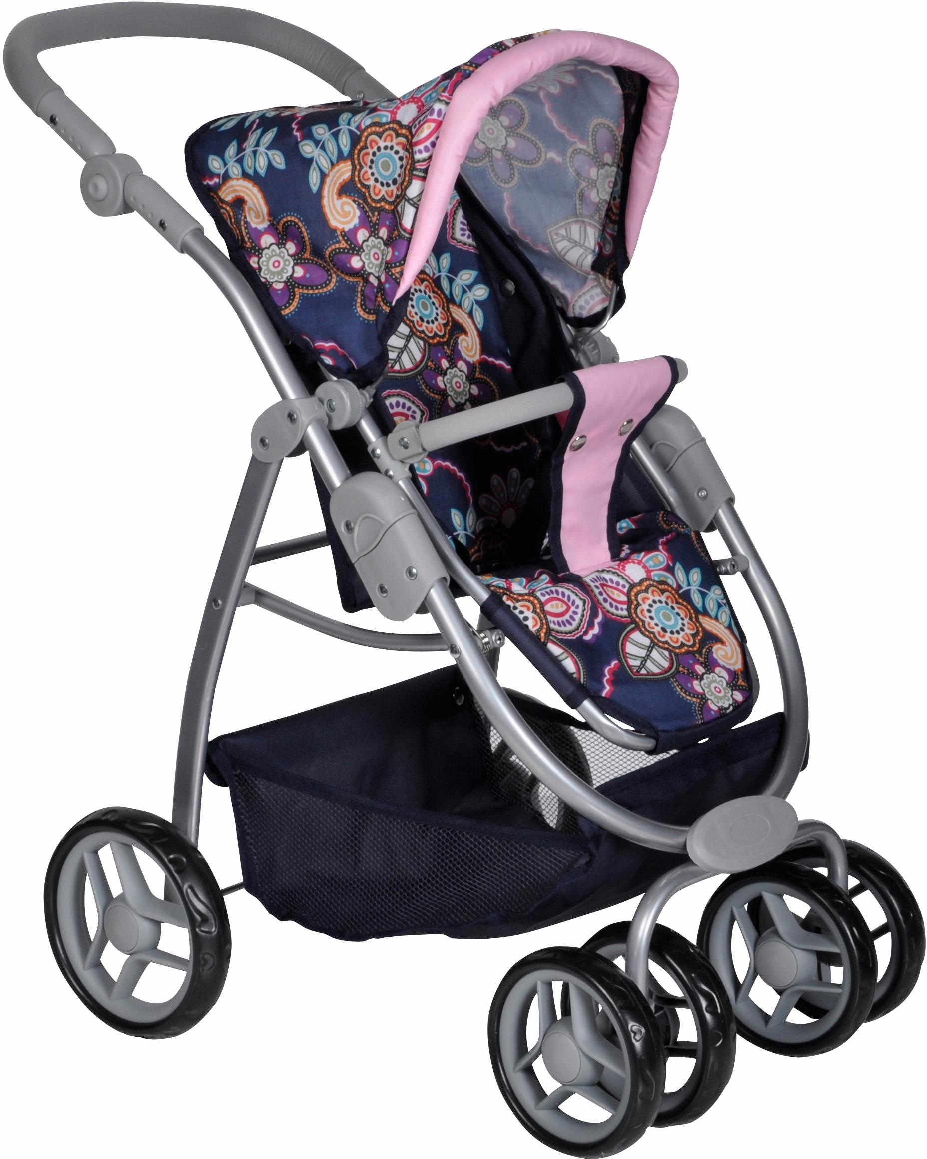 11. Bild von Knorrtoys® Kombi-Puppenwagen »Coco - Blau/Rosa/Blumen«, 2-in-1