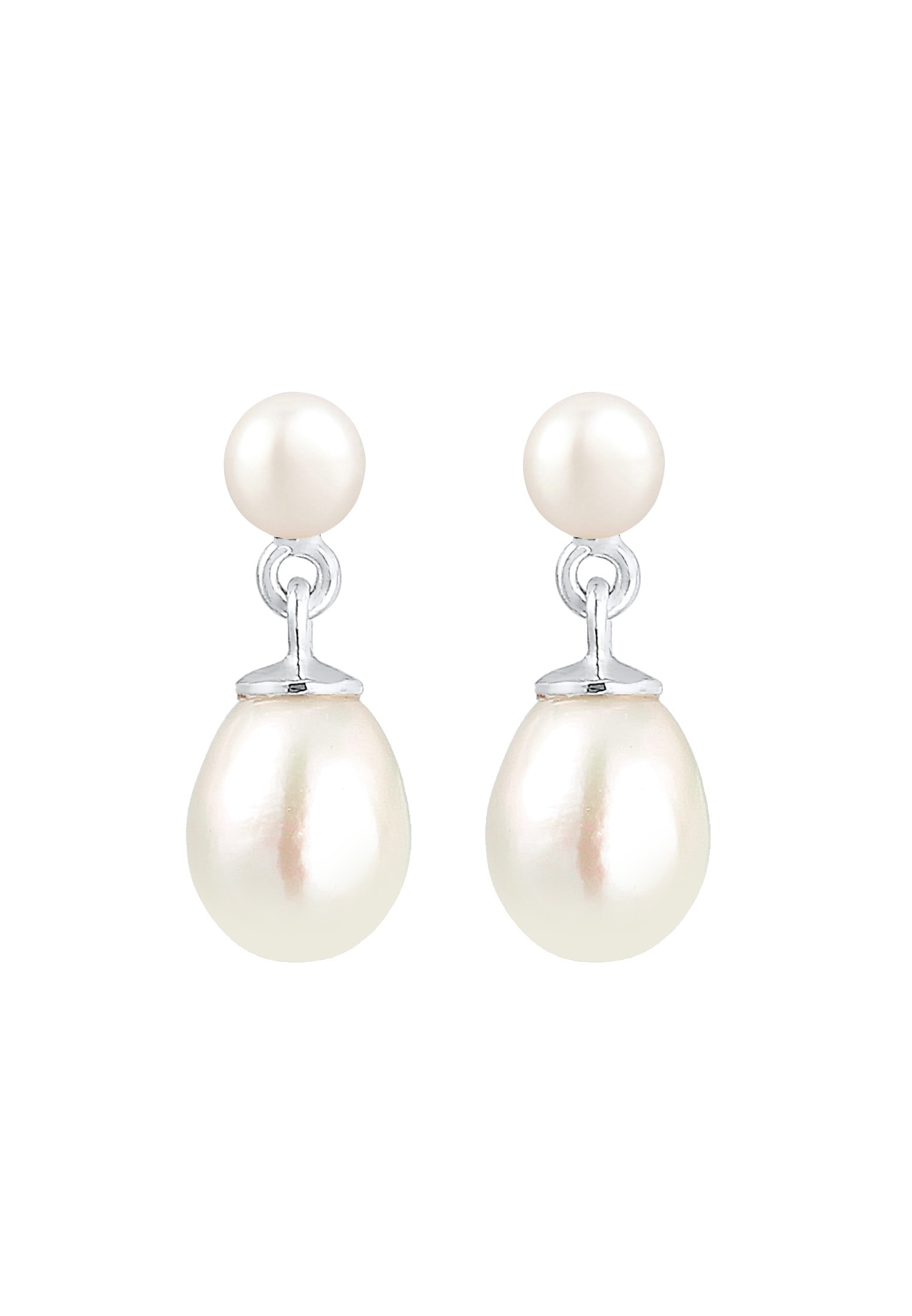 Elli Premium Paar Ohrhänger »Stecker Süsswasserzuchtperle Klassik 925 Silber«