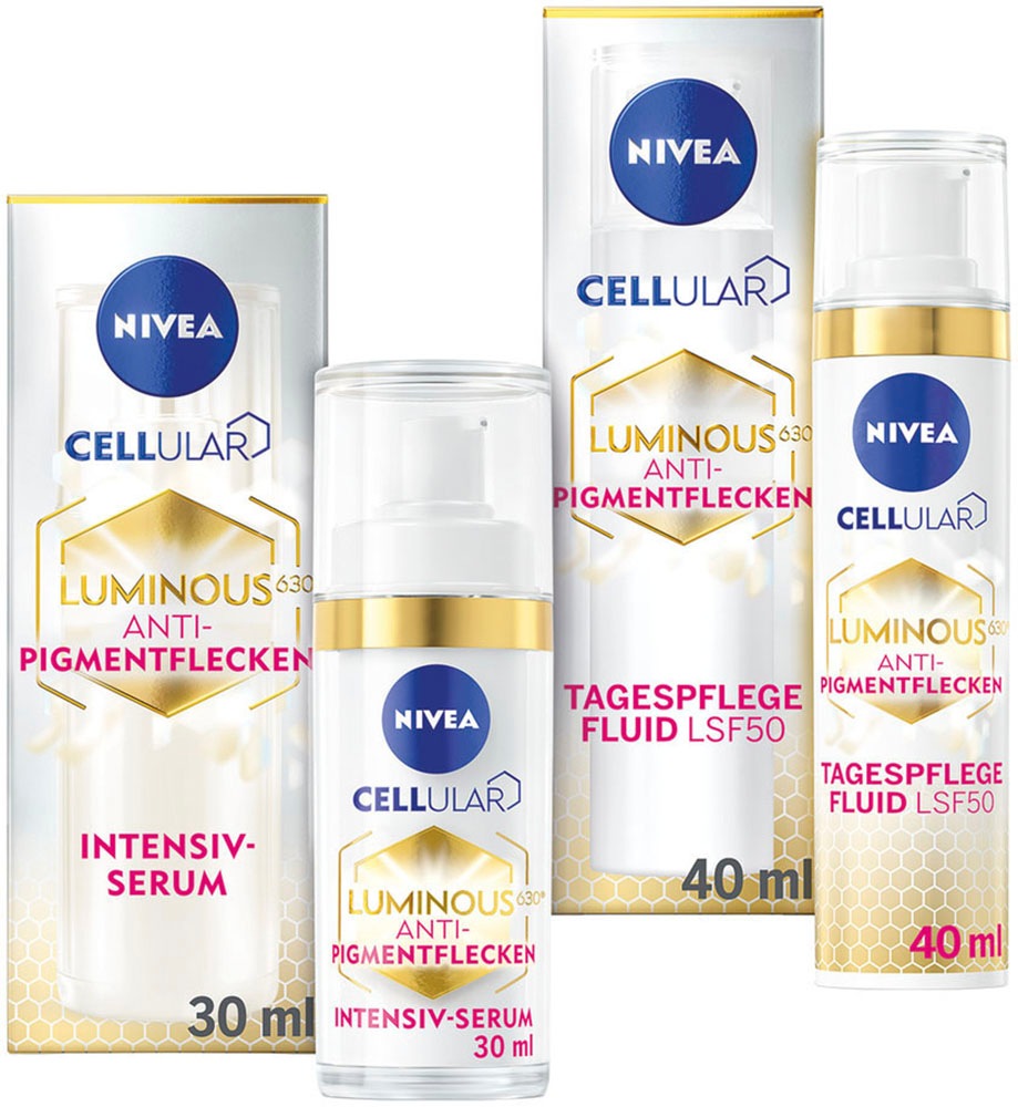 NIVEA Pflege-Set »CELLULAR Luminous Tagespflege+ Intensiv Serum« Gegen Pigment- und Altersflecken, auch für sensible Haut. weiß Verleiht der Haut...