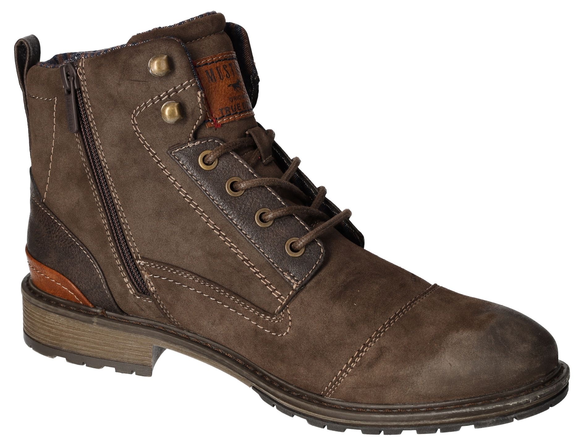 Mustang Shoes Schnürboots, Winterboots, Casual Stiefel mit stylischem Logodruck auf der Zunge