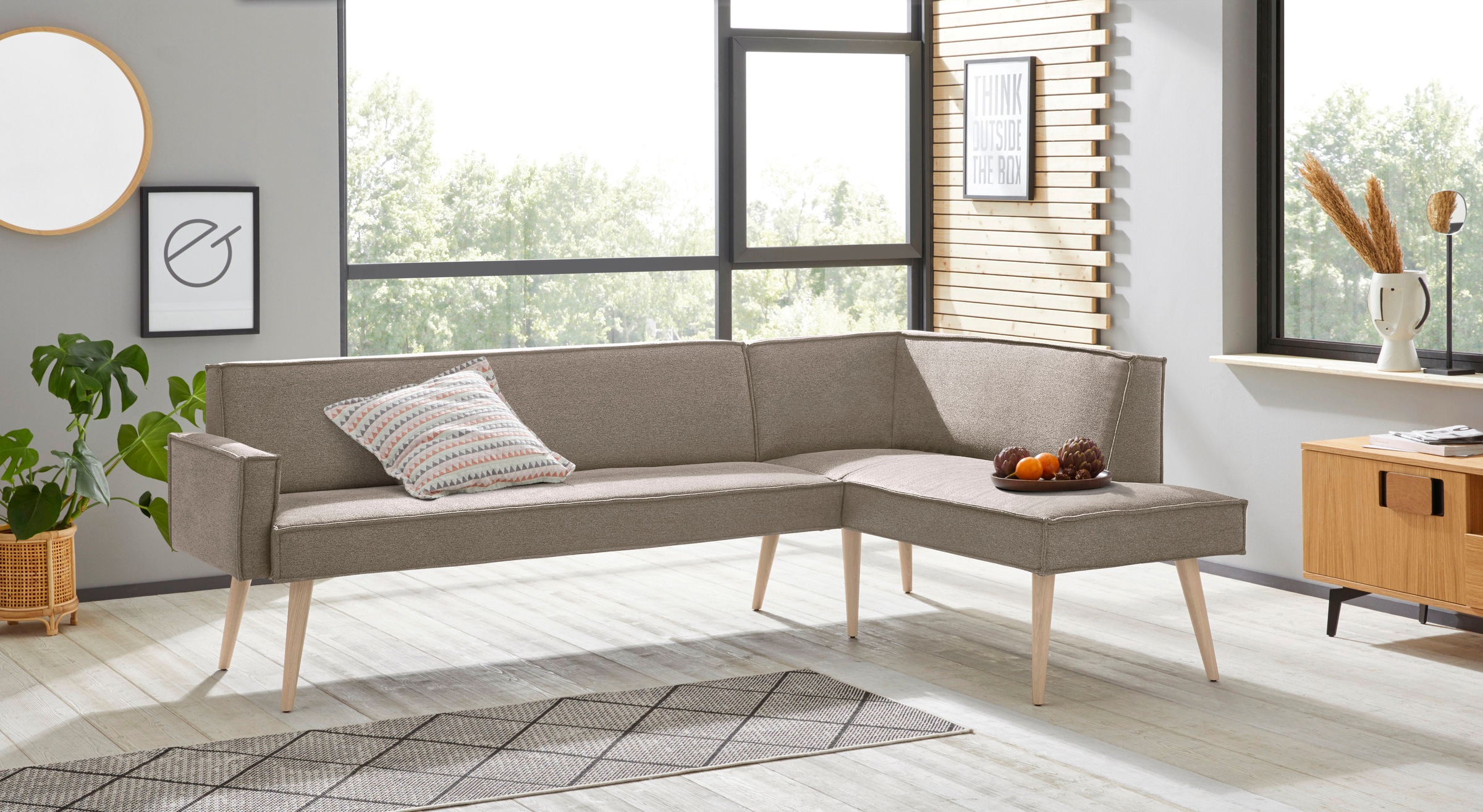 exxpo - sofa fashion Eckbank "Lungo, moderne Kedernaht, bequem und elegant, günstig online kaufen