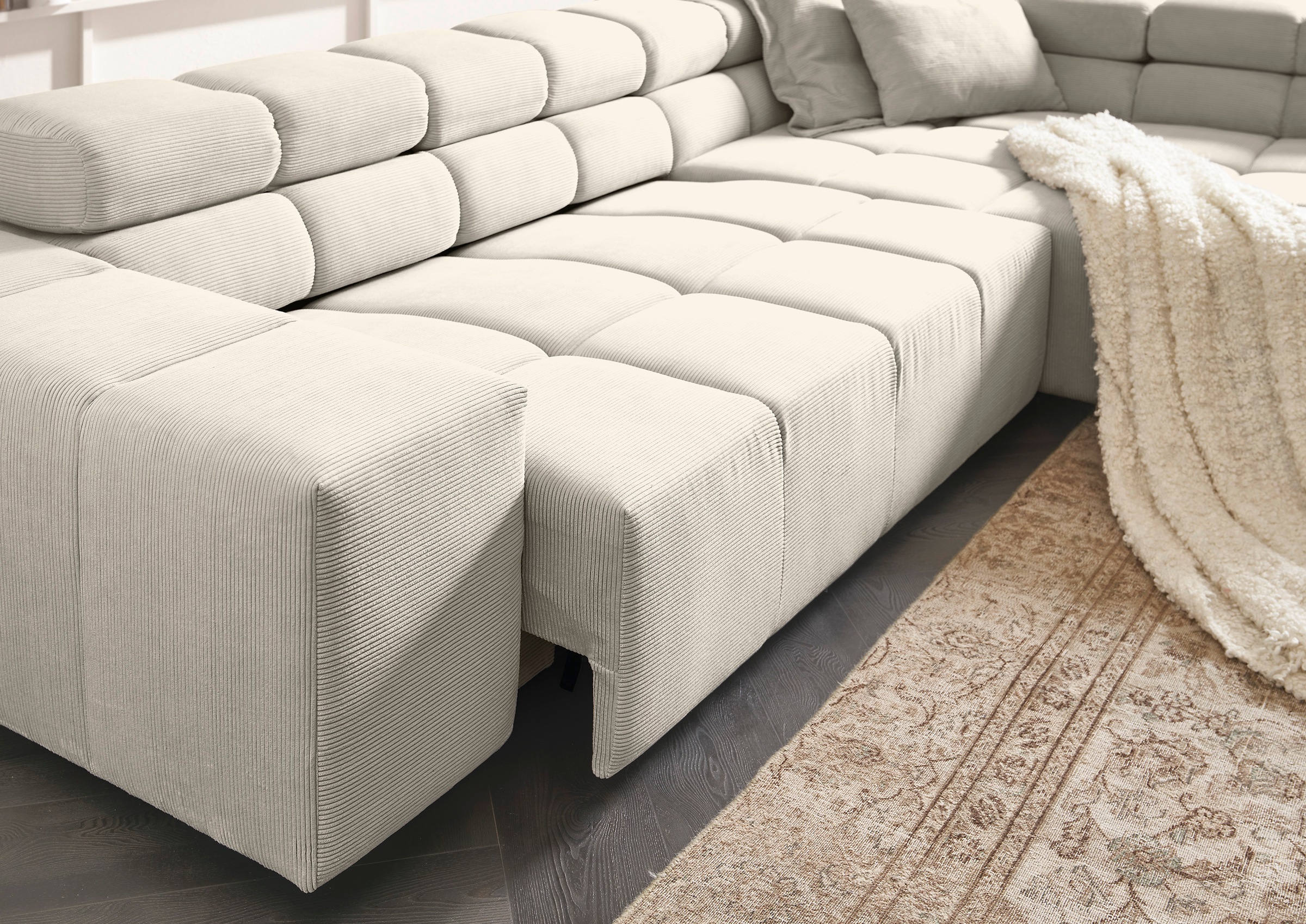 INOSIGN Ecksofa »Ancona incl. Kopfteilverstellung, OTTOs Choice, Breite 319cm, L-Form«, wahlweise motorische Sitztiefenverstellung, auch in Cord + Easy Care