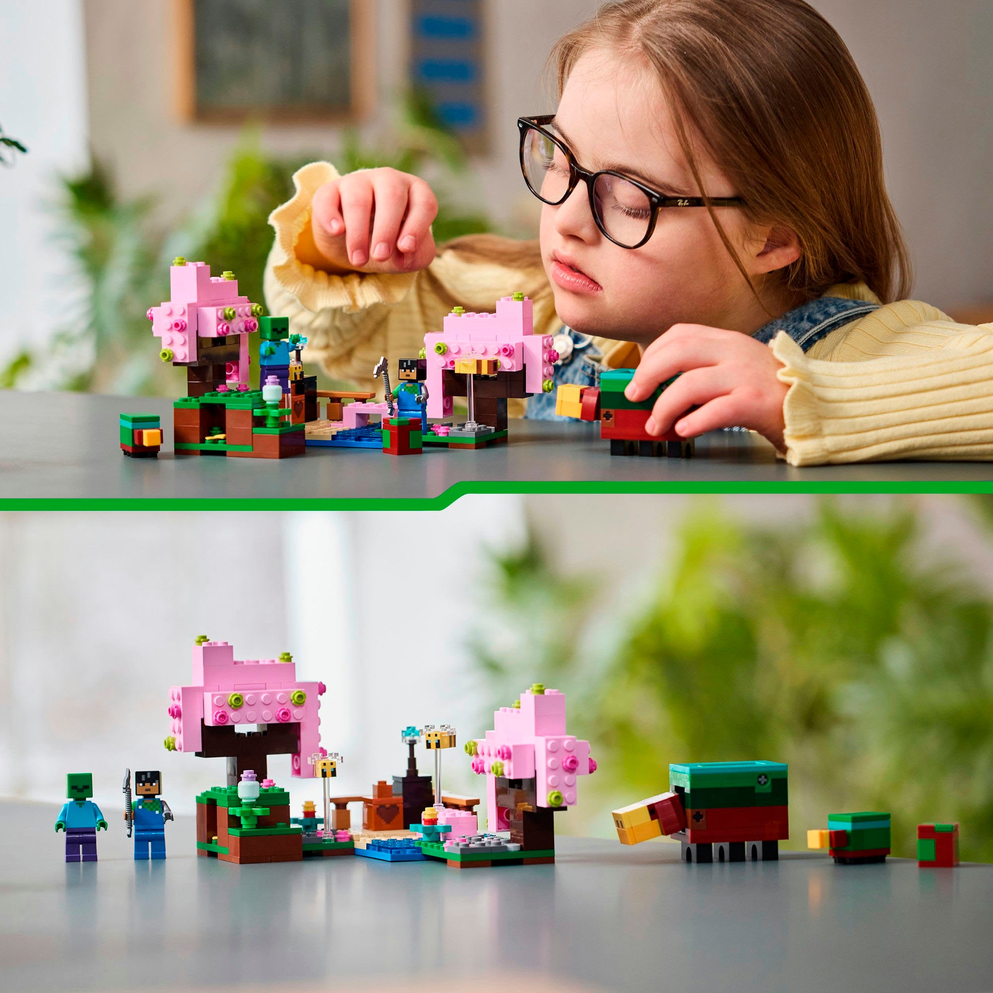 LEGO® Konstruktionsspielsteine »Der Kirschblütengarten (21260), LEGO Minecraft«, (304 St.), Made in Europe