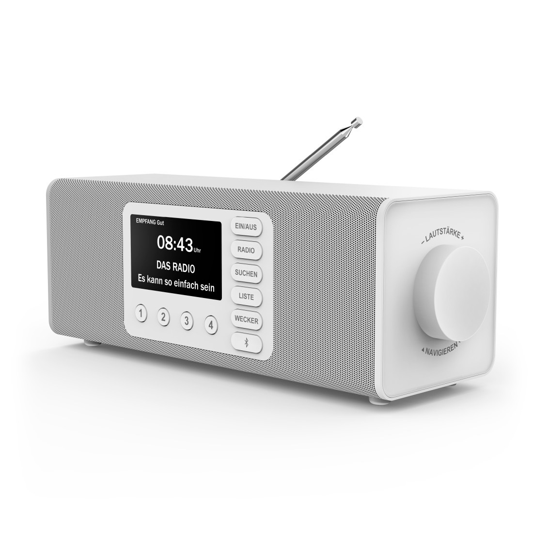 HAMA Digitalradio (DAB+) »DAB-Radio (mit Bluetooth, Stereo, Digitalradio, FM/DAB+, Radiowecker)« ( 10 W) Weiß Radiowecker mit zwei...