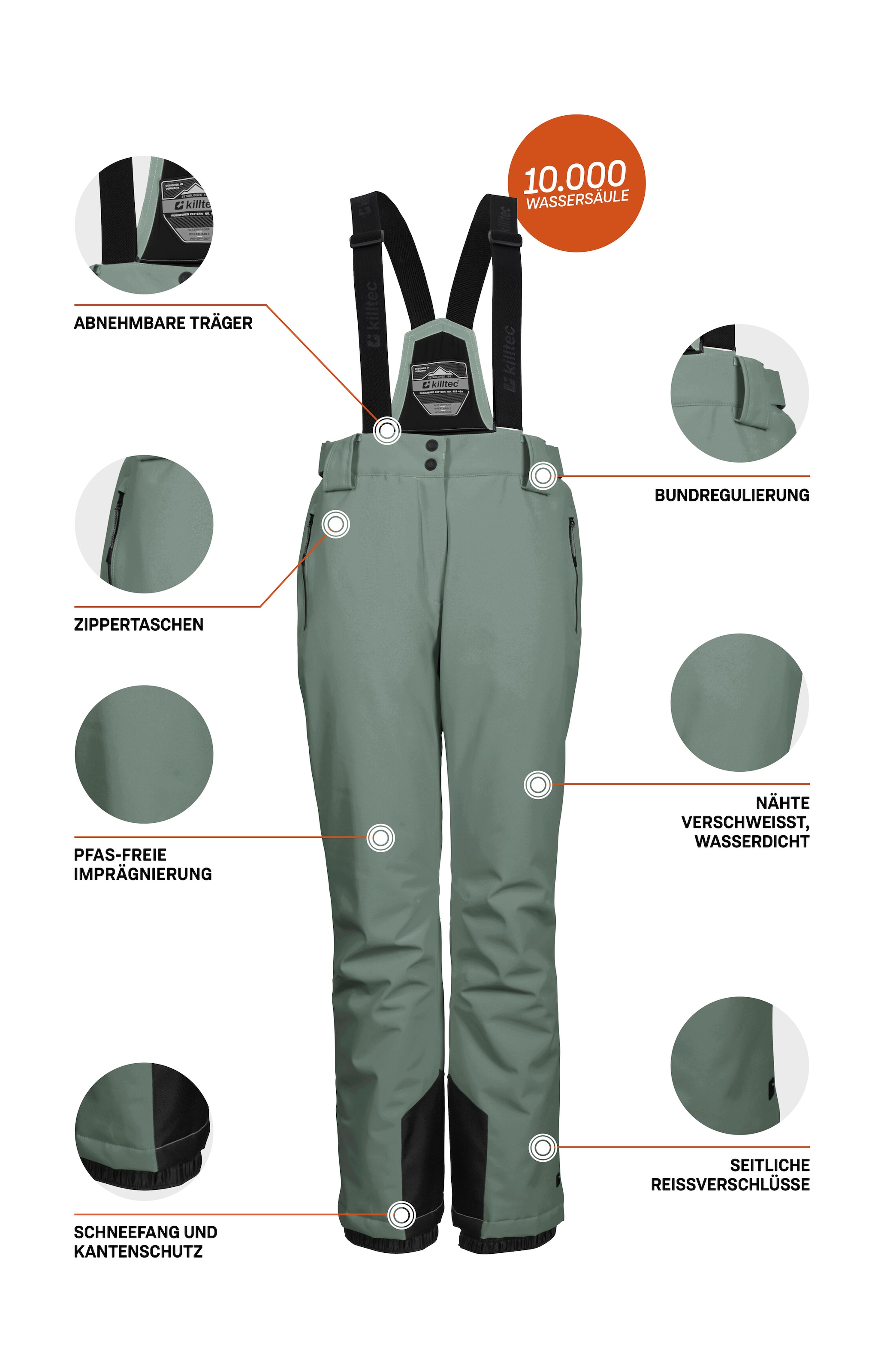 Killtec Skihose »KSW 249 WMN SKI PNTS«  Wind- und wasserdicht, verstellbare Träger, PFAs-frei imprägniert