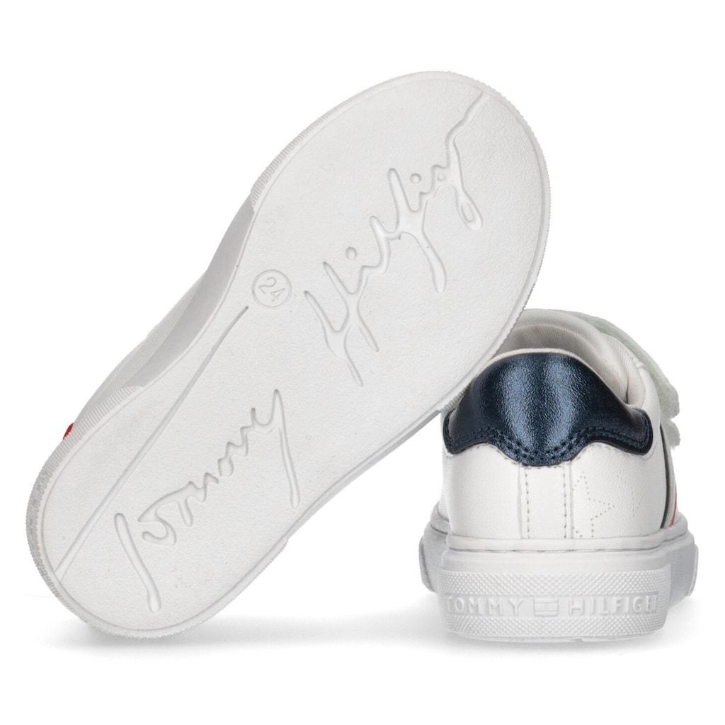 Tommy Hilfiger Sneaker »STRIPES LOW CUT VELCRO SNEAKER WHITE/BLUE«, mit Klettverschluss