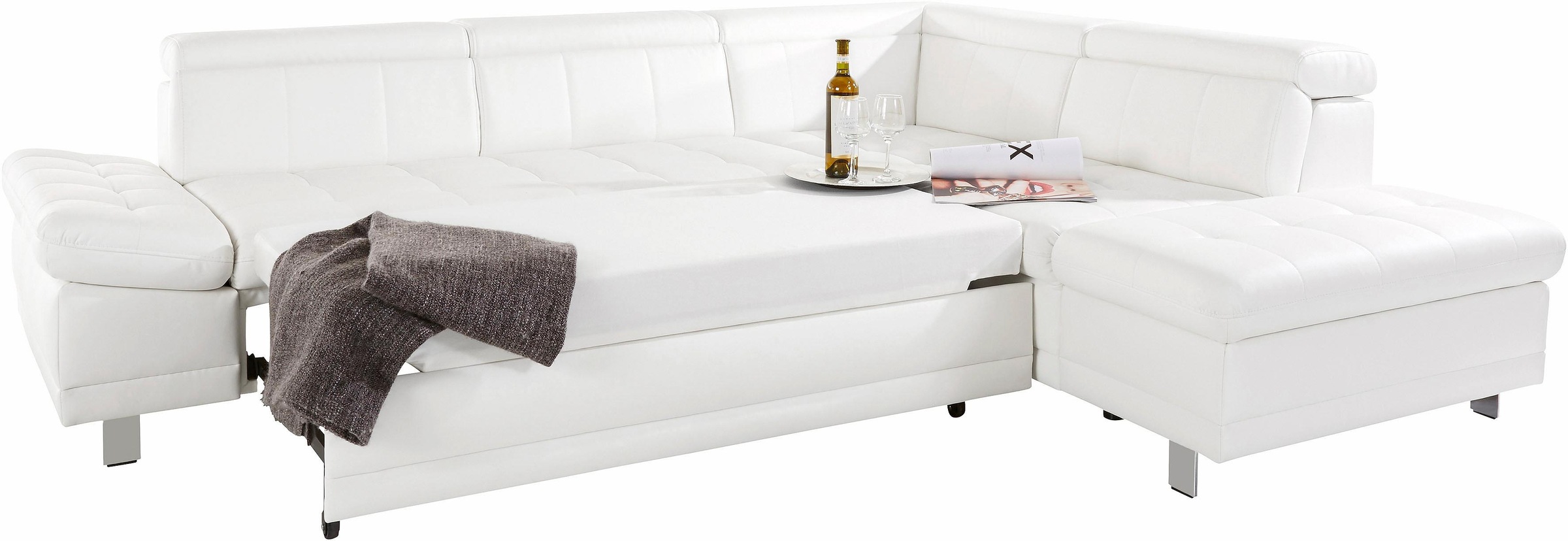 sit&more Ecksofa »Limit L-Form«, wahlweise mit Bettfunktion und Bettkasten