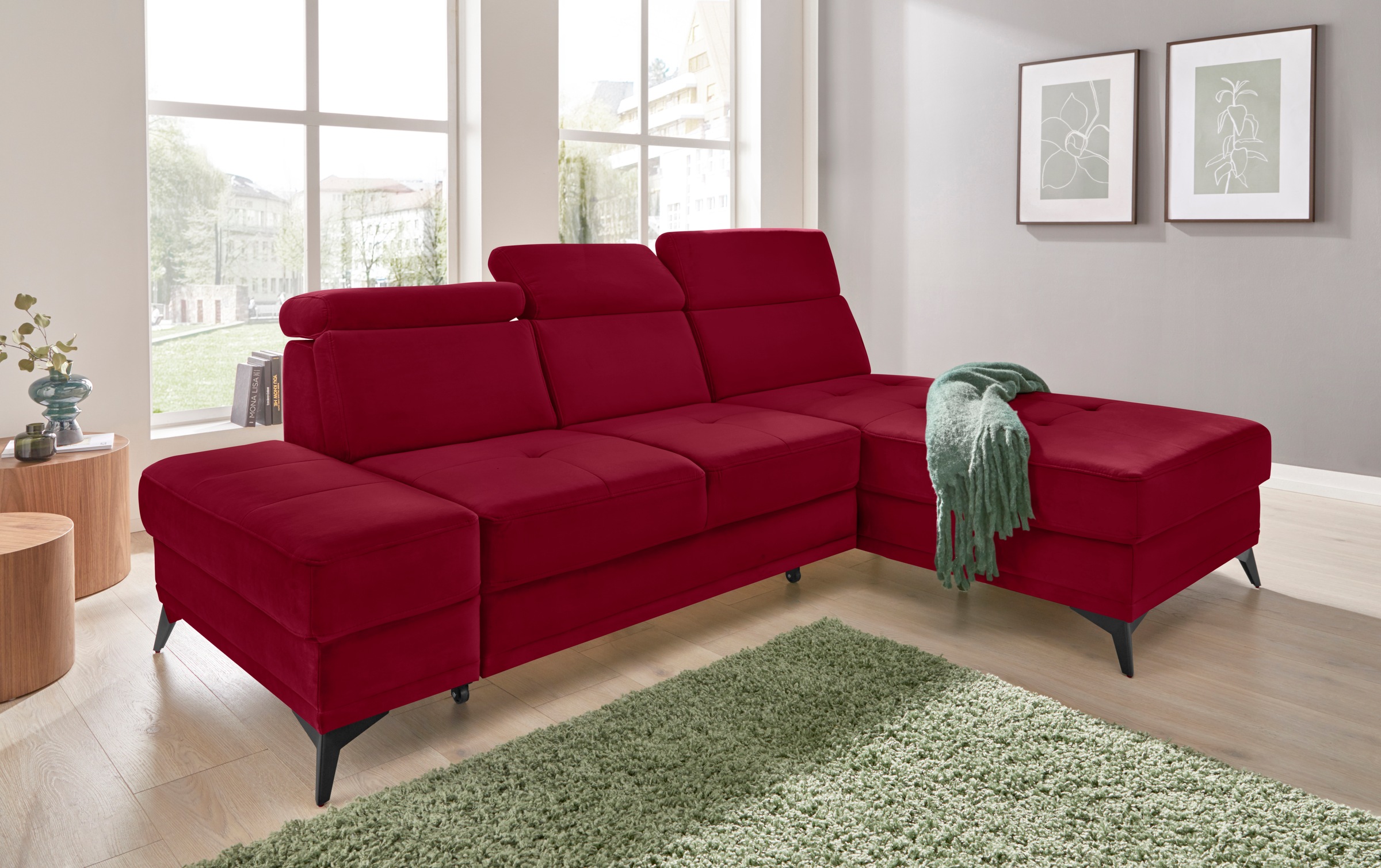 Home affaire Ecksofa »Cardiz L-Form« inkl.Kopfteilverstellung und Federkern günstig online kaufen