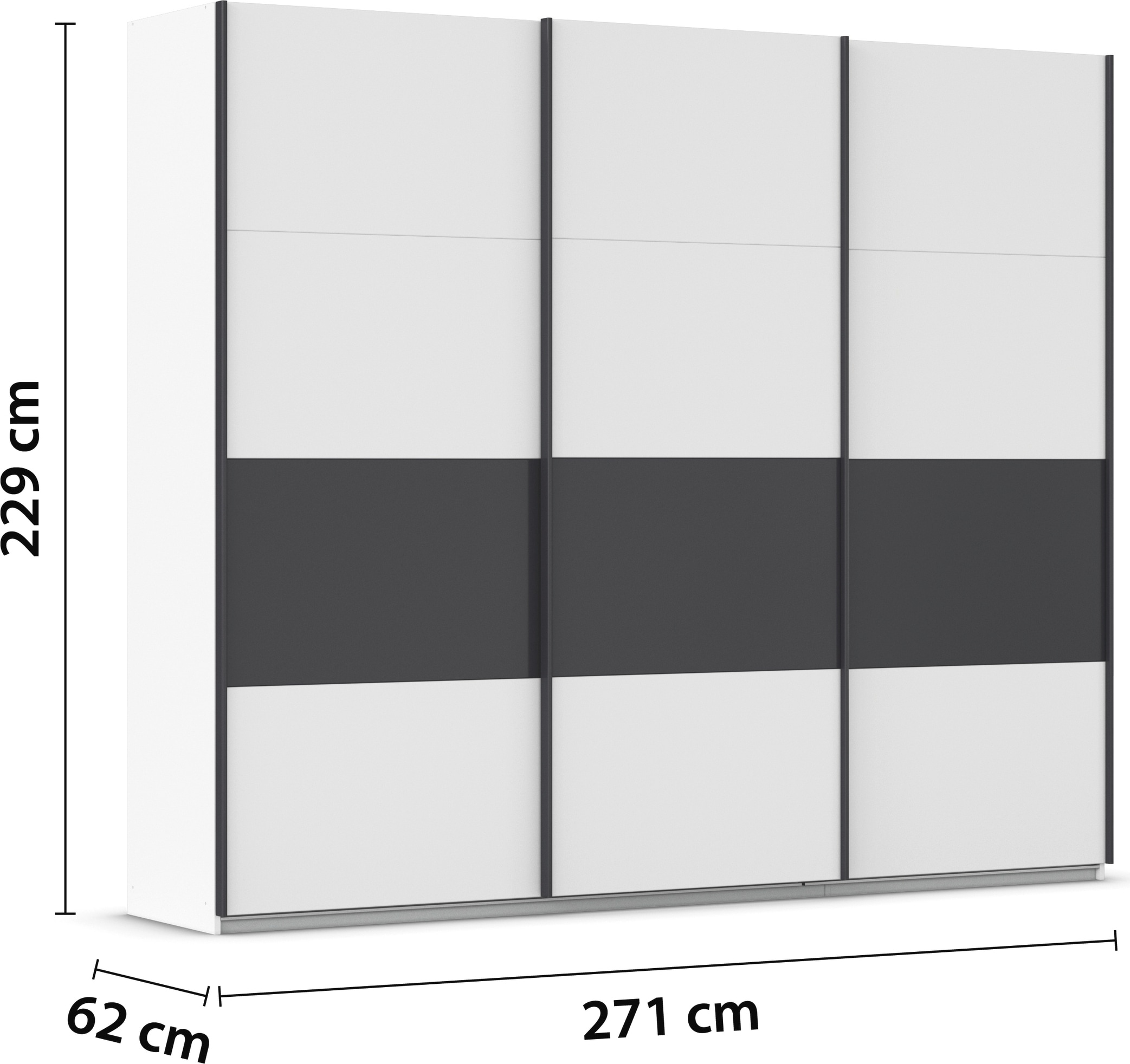 rauch Schwebetürenschrank »Schwebetürenschrank Kleiderschrank Schrank Garderobe CORTONA«, inkl. Inneneinteilung, 2 Stoffboxen und zusätzlichen Einlegeböden