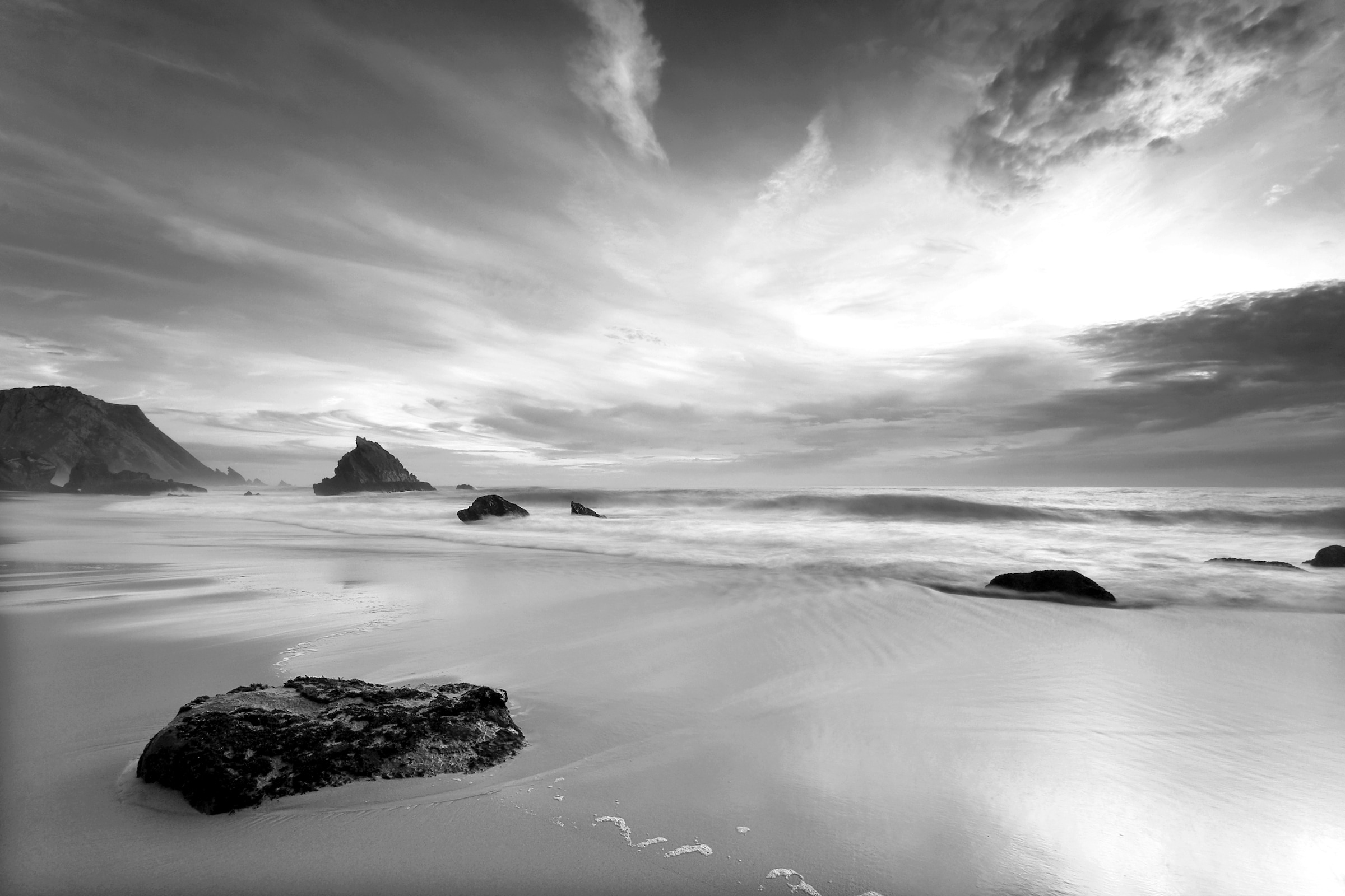 Papermoon Fototapete »Strand Schwarz & Weiß« günstig online kaufen