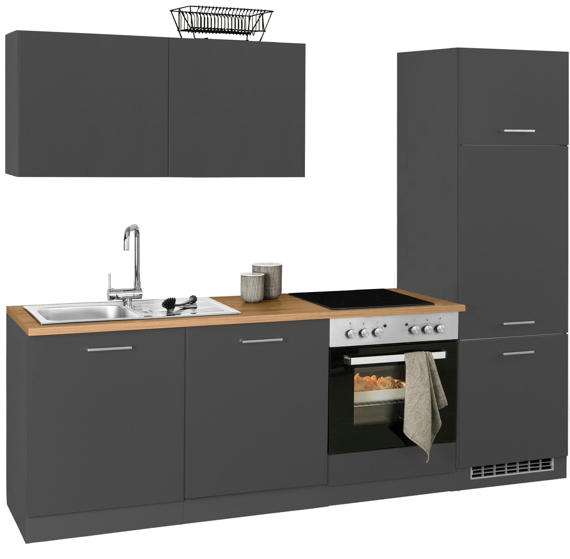 KOCHSTATION Küchenzeile »KS-Kehl«, ohne E-Geräte, Breite 240 cm, für Kühlschrank und Geschirrspüler