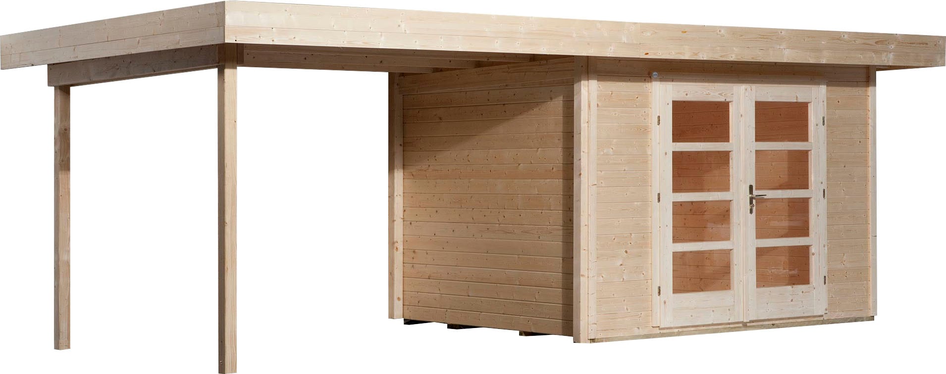 weka Gartenhaus »Designhaus 126 Plus«, (Set), mit Anbaudach