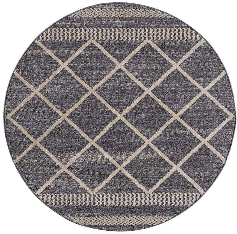 Carpet City Teppich »Art 2645«, rund, 7 mm Höhe, Kurzflor, Rauten-Optik, ideal für Flur & Diele