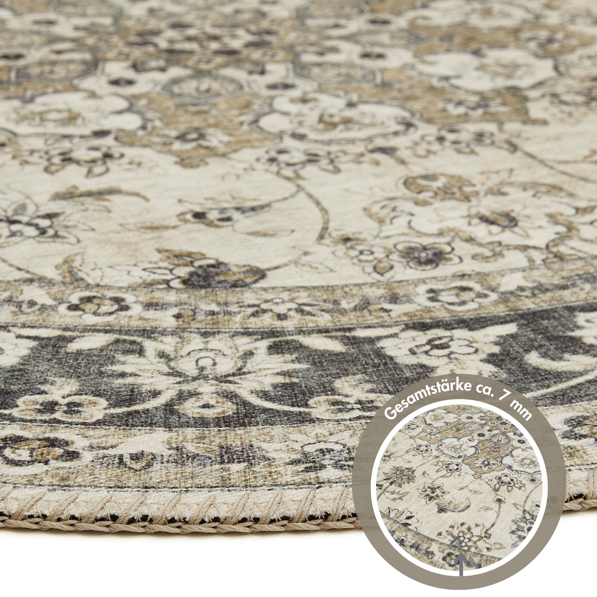 LUXOR living Teppich »Prima 3« rund 7 mm Höhe Kurzflor, Orient-Optik, Vintage Design, auch als Läufer erhältlich
