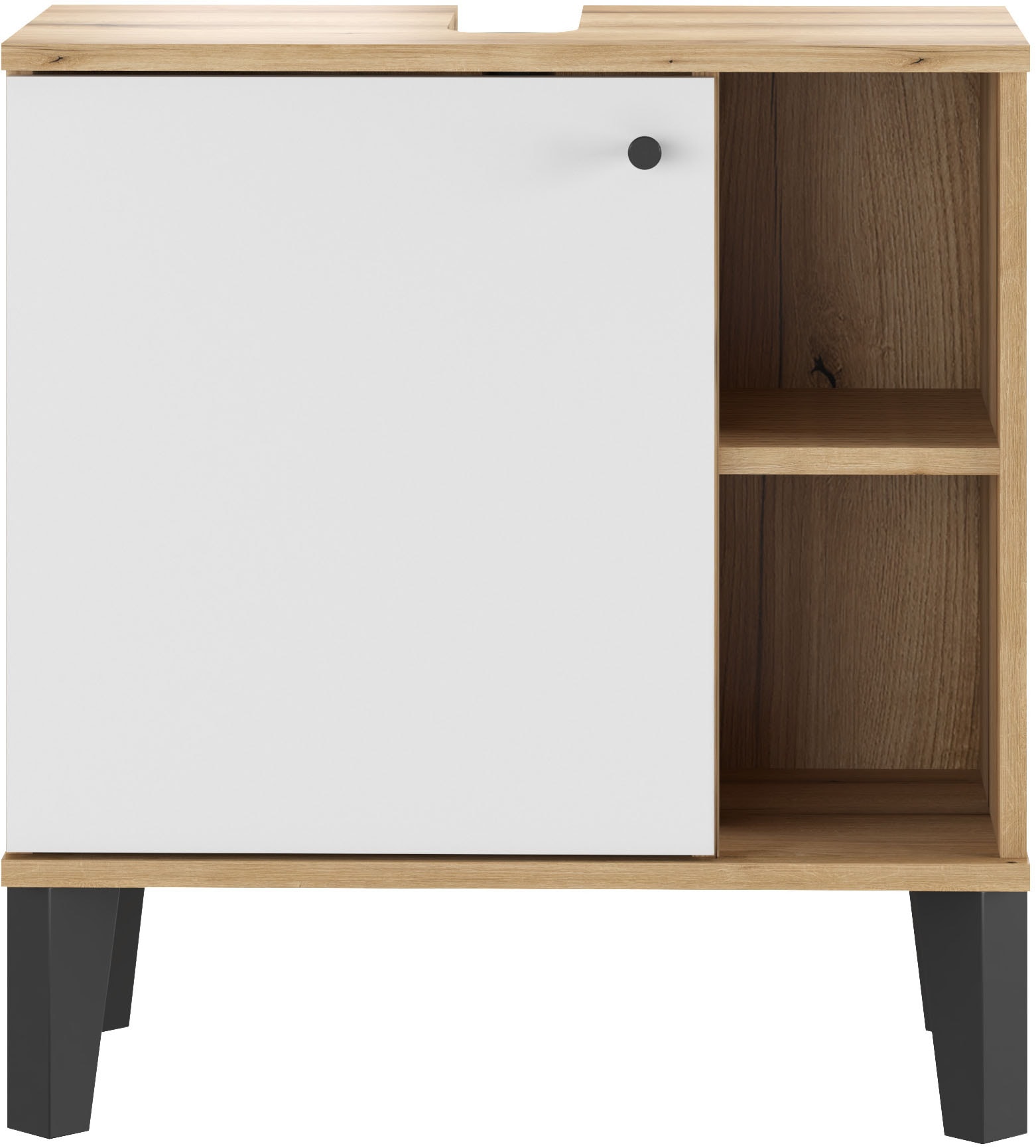 INOSIGN Waschbeckenunterschrank »Oslo, Waschtisch mit Knopfgriff, Badschrank im skandinavischen Design«, in der Türfarbe Weiß oder Grau verfügbar, ausreichend Stauraum