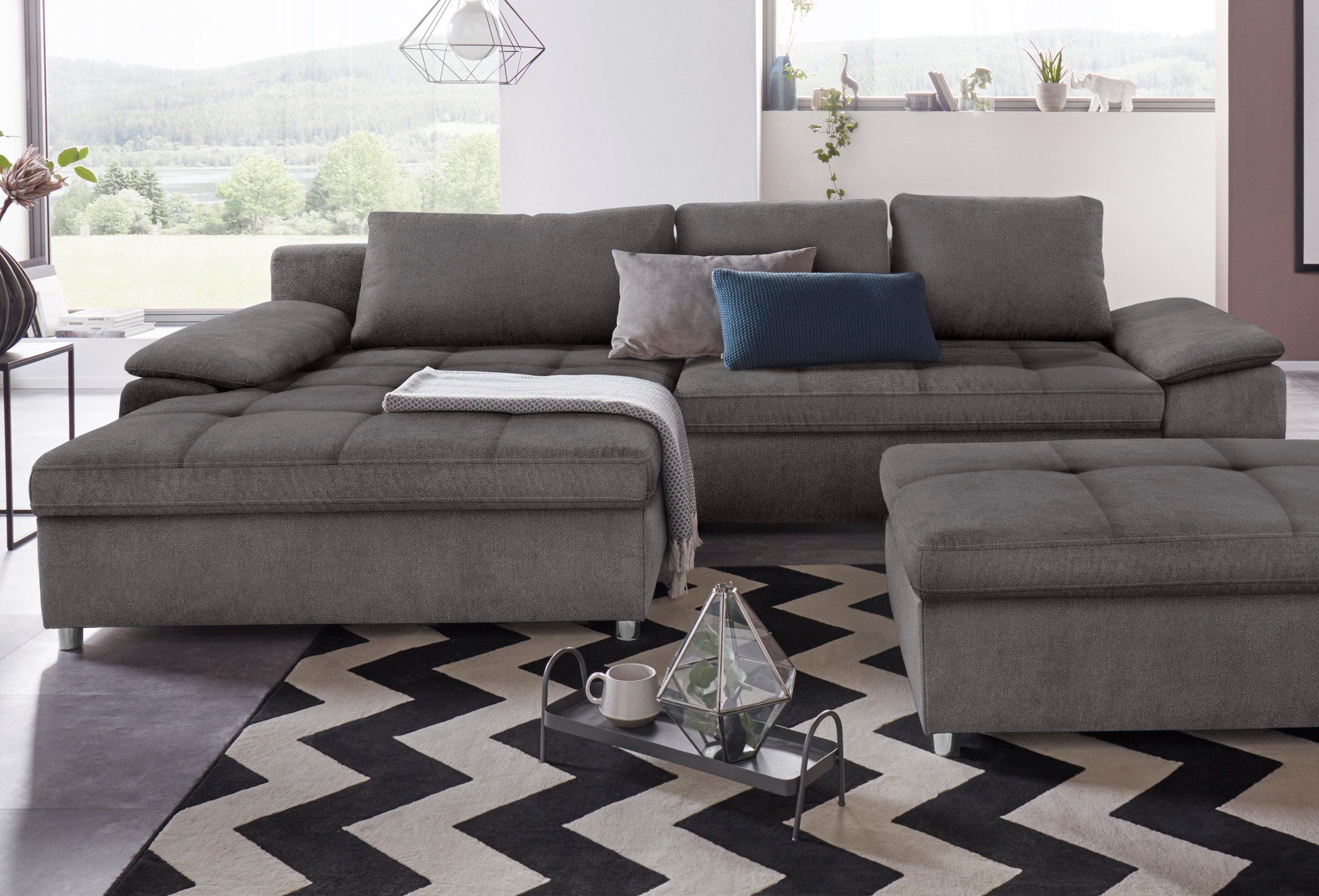 sit&more Ecksofa »Labene L-Form«, wahlweise mit Bettfunktion und Bettkasten günstig online kaufen