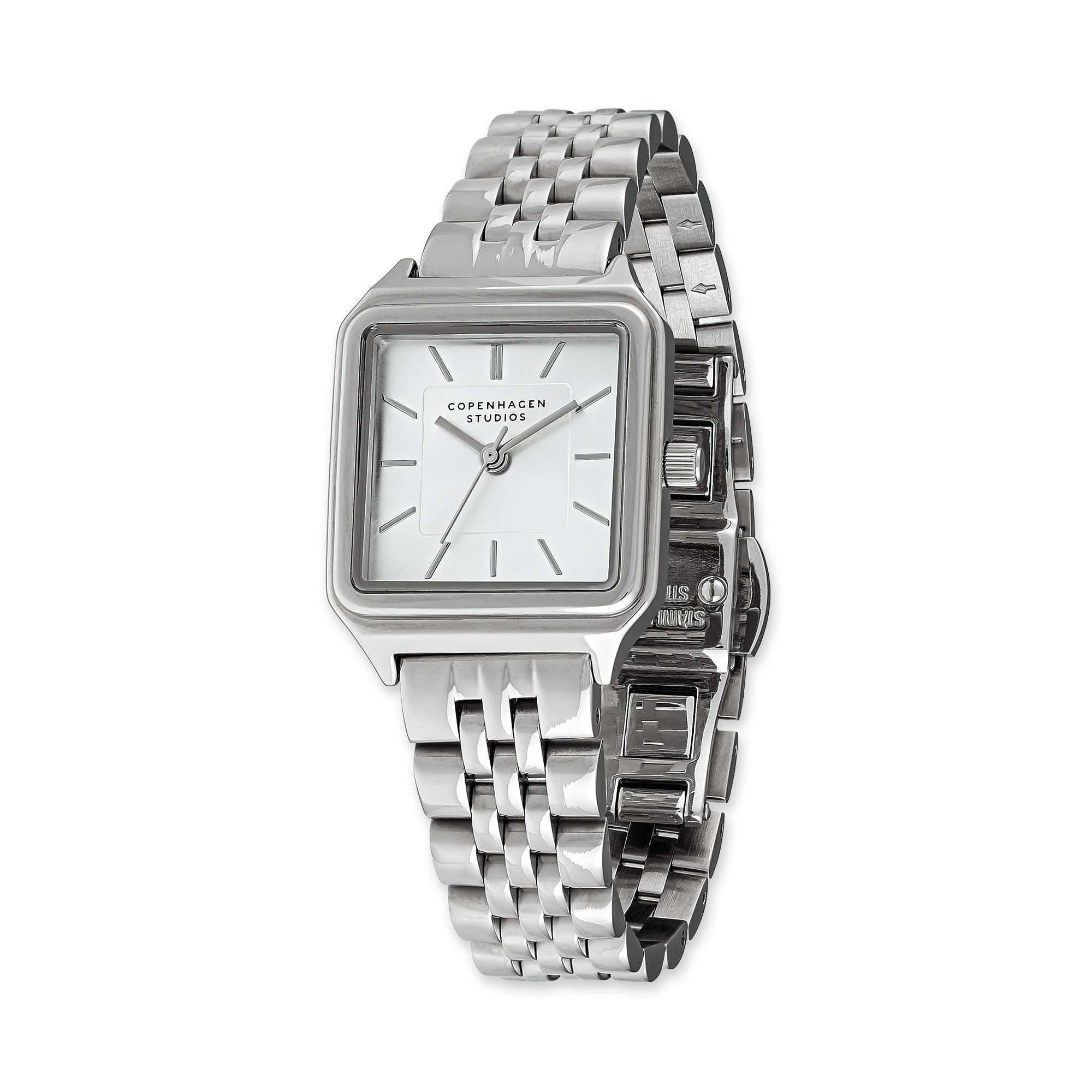 Copenhagen Studios Quarzuhr »Vintage Square Watch« Armbanduhr, Damenuhr, Edelstahlarmband, analog