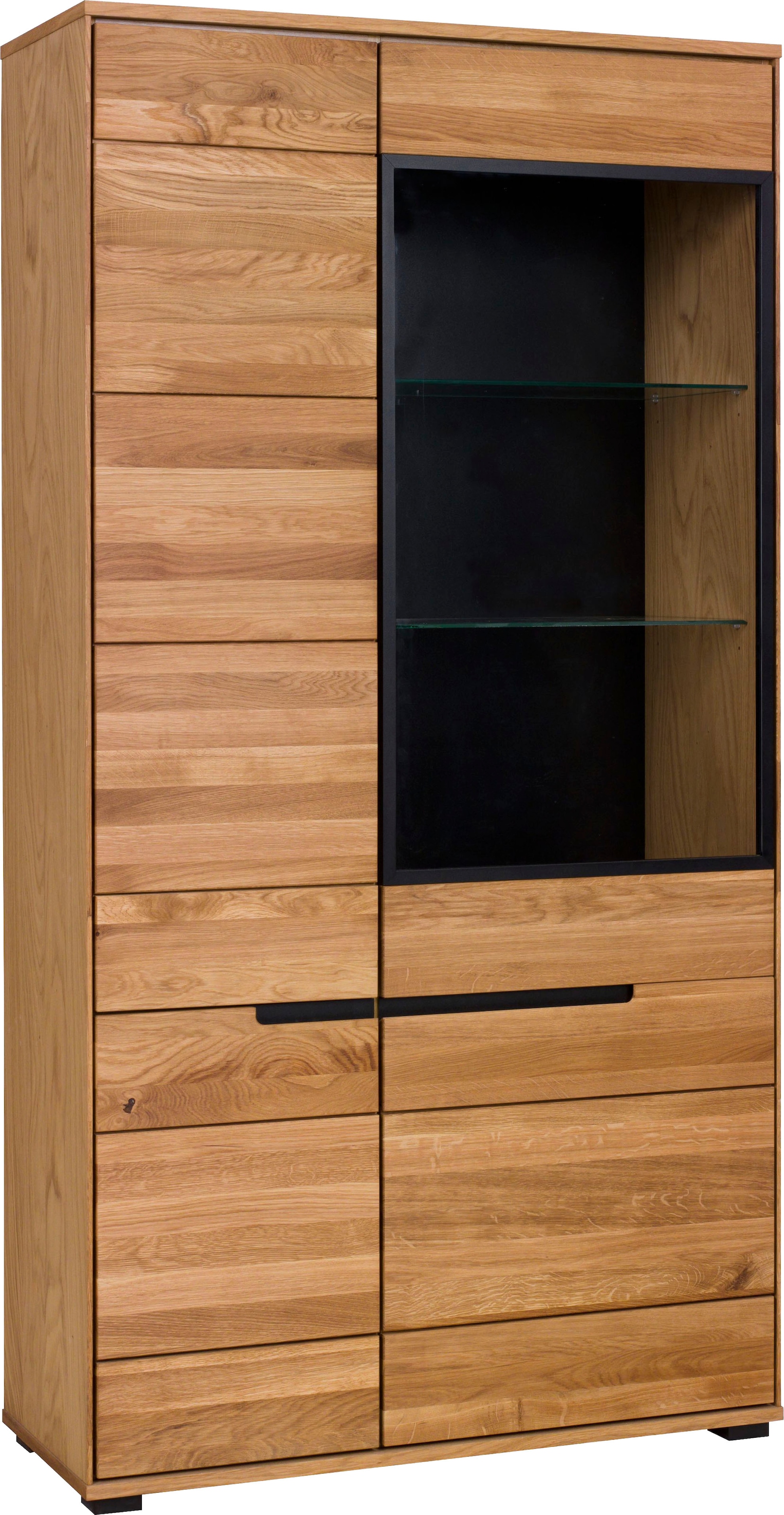 Home affaire Vitrine »Vitrine LOLA B/T/H: 102,5/196,5/40,5cm« Eiche teilmas günstig online kaufen