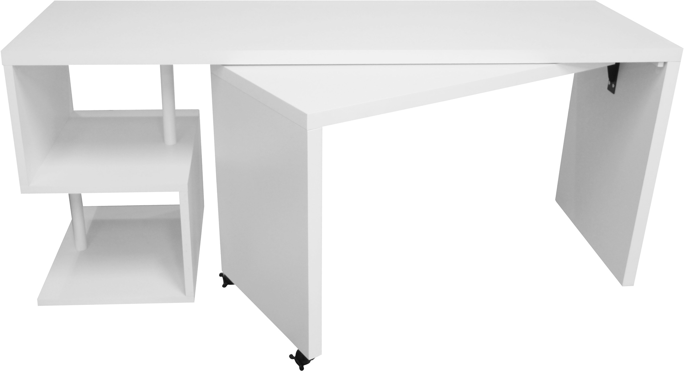Places of Style Schreibtisch »Lopar, Eckschreibtisch«, rollbares Tischelement, großzügige Arbeitsfläche, Winkel 180x129 cm