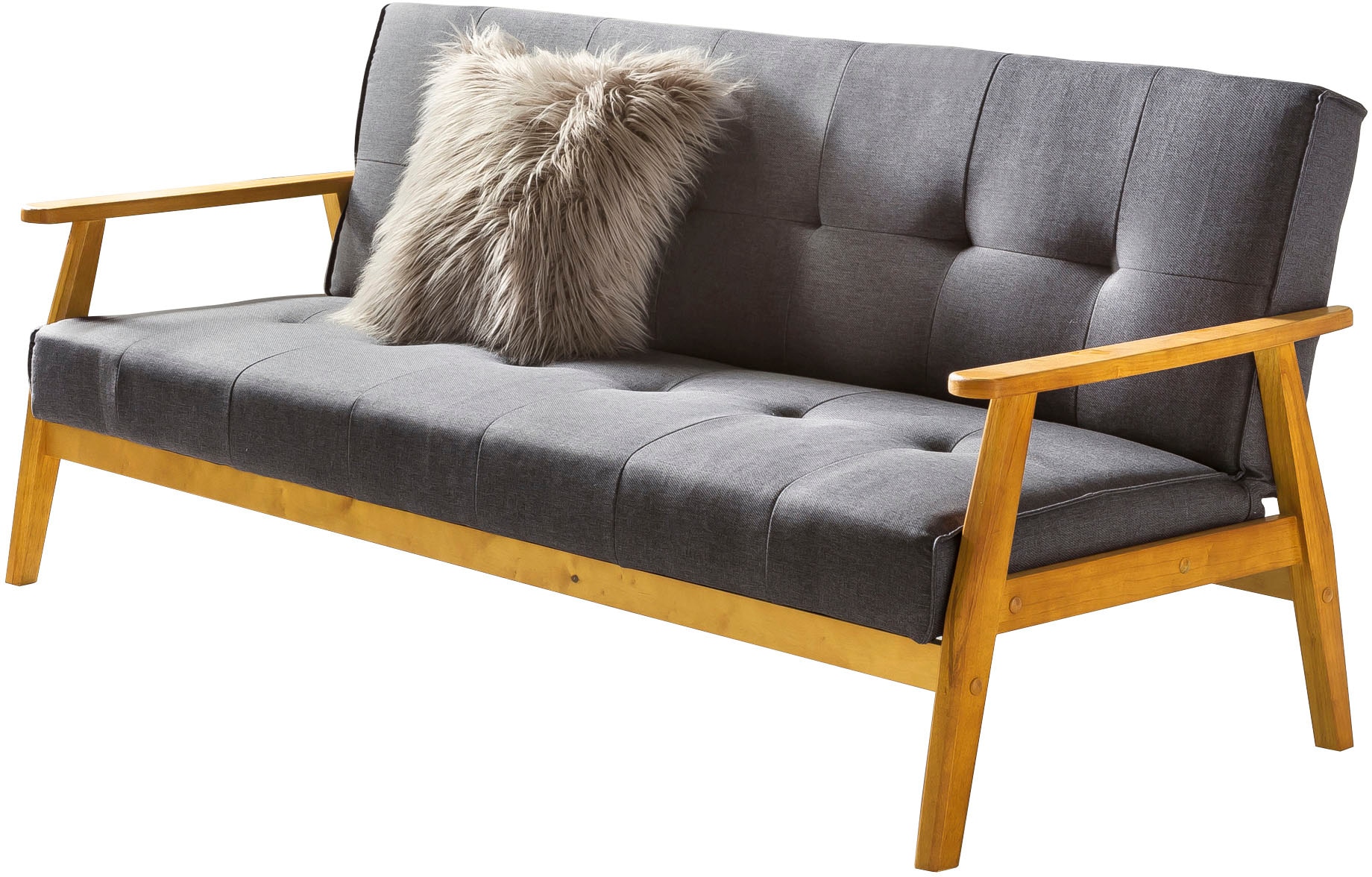 SalesFever Schlafsofa »Skagen, Sofa, 3-Sitzer«, mit Holzgestell, 60° Relax- und Schlaffunktion, Breite 190 cm