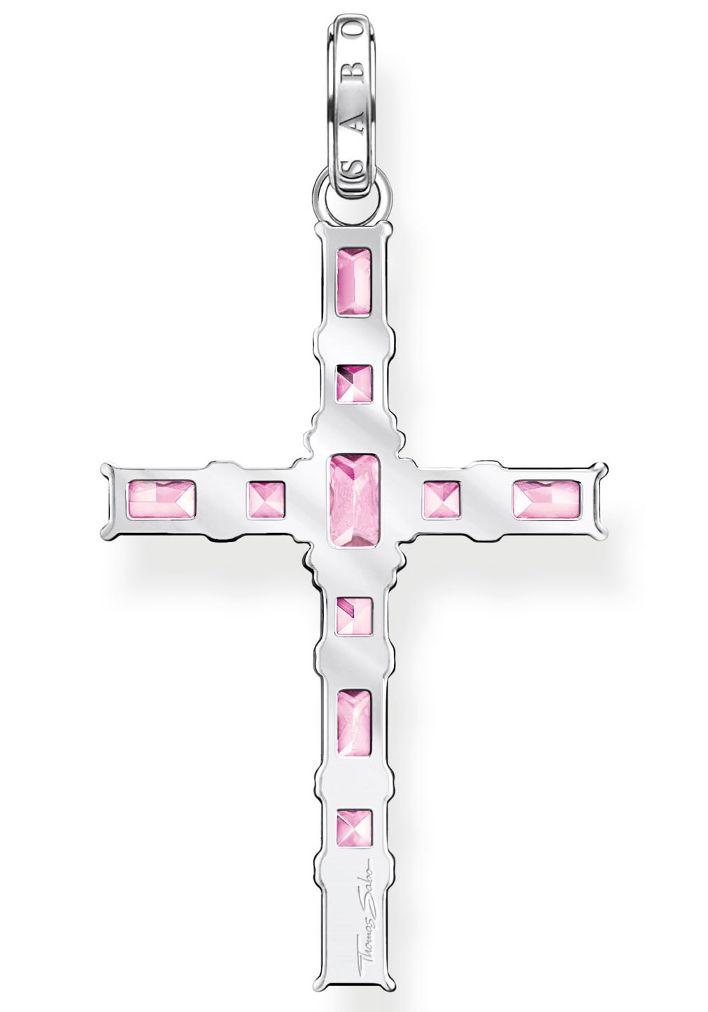 THOMAS SABO Kettenanhänger »Kreuz pinke oder bunte Steine, PE939-051-9, PE939-073-7«, mit Spinell (synth.), Zirkonia (synth.), Korund (synth.)