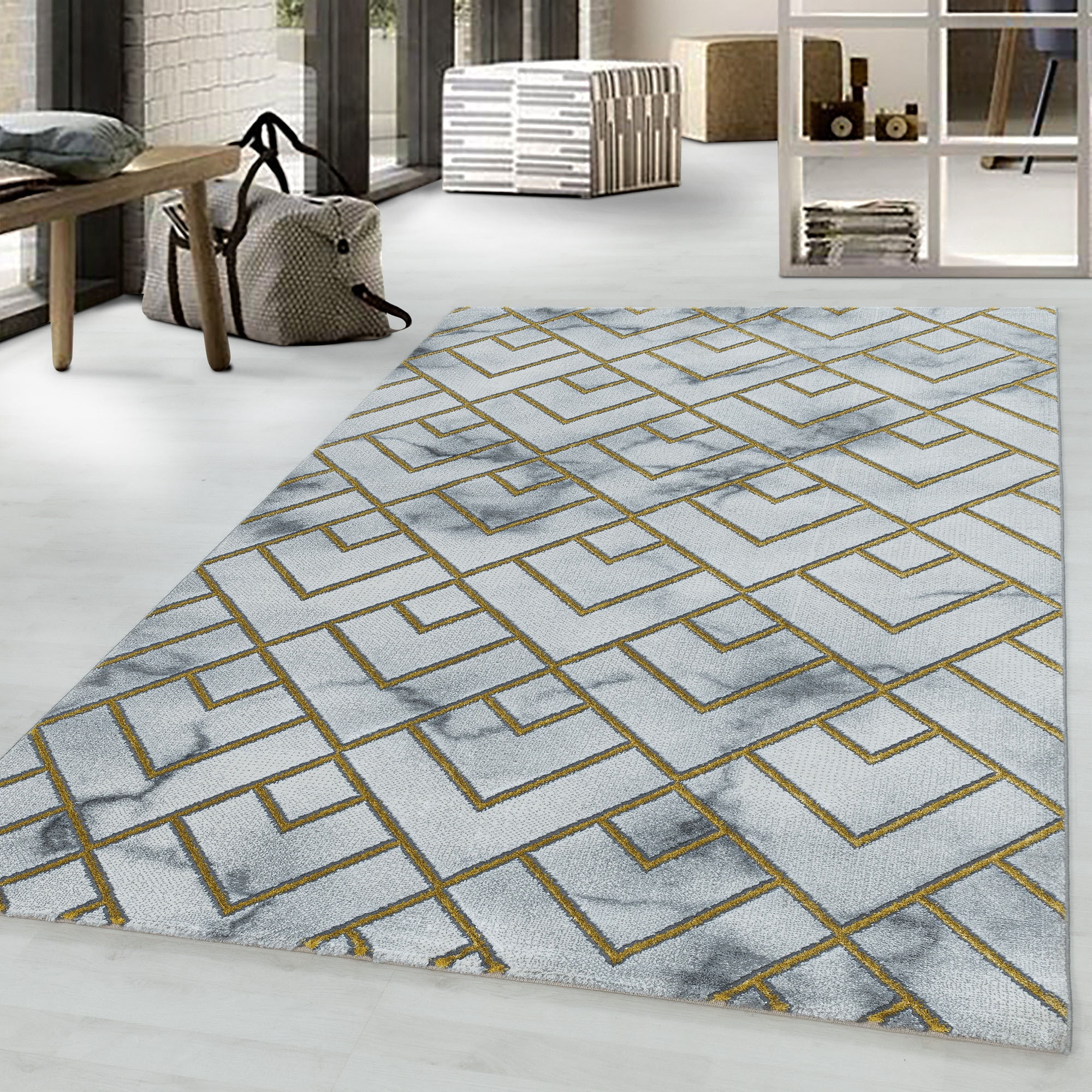 Ayyildiz Teppiche Teppich »NAXOS 3813«, rechteckig, 12 mm Höhe, Läufer, Woh günstig online kaufen